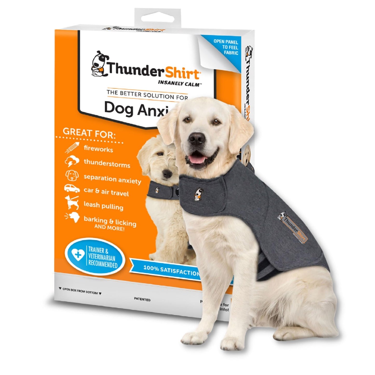ThunderShirt for Dogs | Calming Jacket for Dogs | Puppy Coats for Small Dogs XS | Dog Anxiety Jacket | Instant Natural Relief for Storms, Fireworks & Separation | Grey Dog Coat | 5 Sizes, Grey, XS