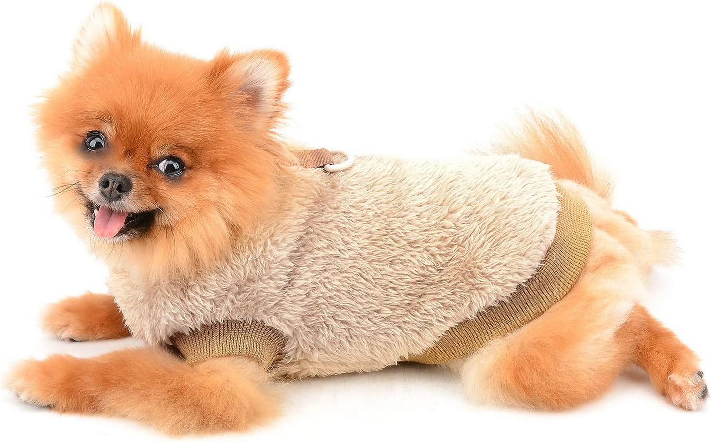 SMALLLEE_LUCKY_STORE Pet Sherpa Fleece Jumper Vest Sweaters Turtleneck Pullover with D-ring Soft Sweatshirt for Small Dogs Cat Puppy Boy Girl Yorkie Chihuahua Warm Fall Winter Clothes,Pink,S - Comfort Style