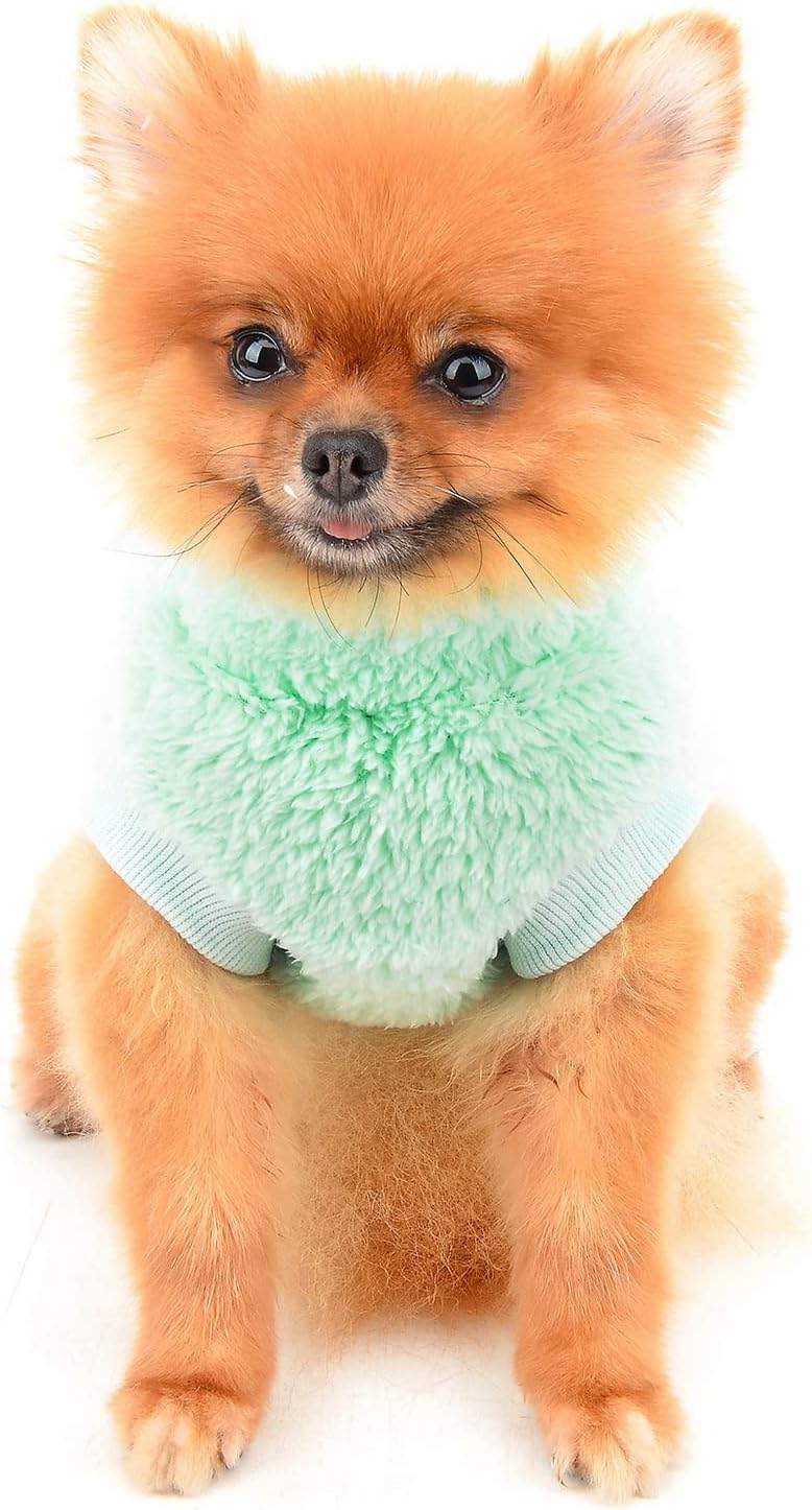 SMALLLEE_LUCKY_STORE Pet Sherpa Fleece Jumper Vest Sweaters Turtleneck Pullover with D-ring Soft Sweatshirt for Small Dogs Cat Puppy Boy Girl Yorkie Chihuahua Warm Fall Winter Clothes,Pink,S - Comfort Style