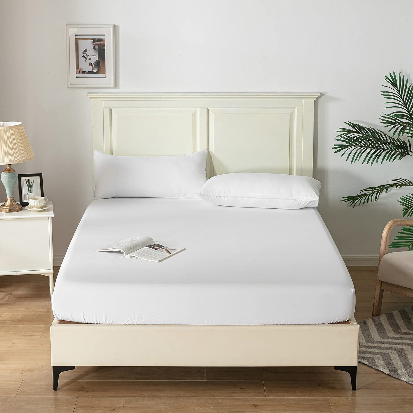 Fitted Sheet Bed Sheets 25CM Extra Deep Pocket Soft and Breathable Fitted Bedding Sheets