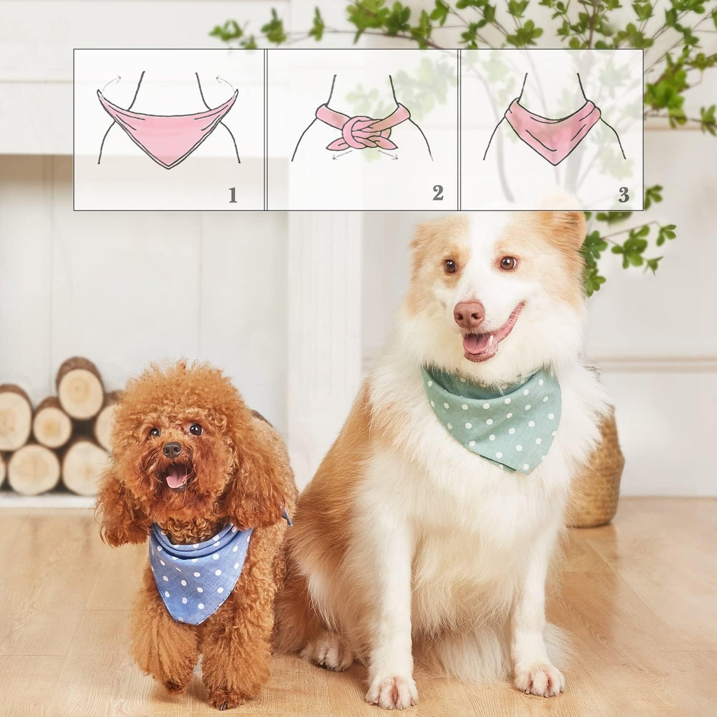 4Pcs Dog Bandana for Small Medium Large Dogs, Summer Dog Bandana Cat Dog Kerchief Dog Triangle Bibs Scarf Adjustable and Washable Dogs Decoration Accessories for Dog Cats Puppy