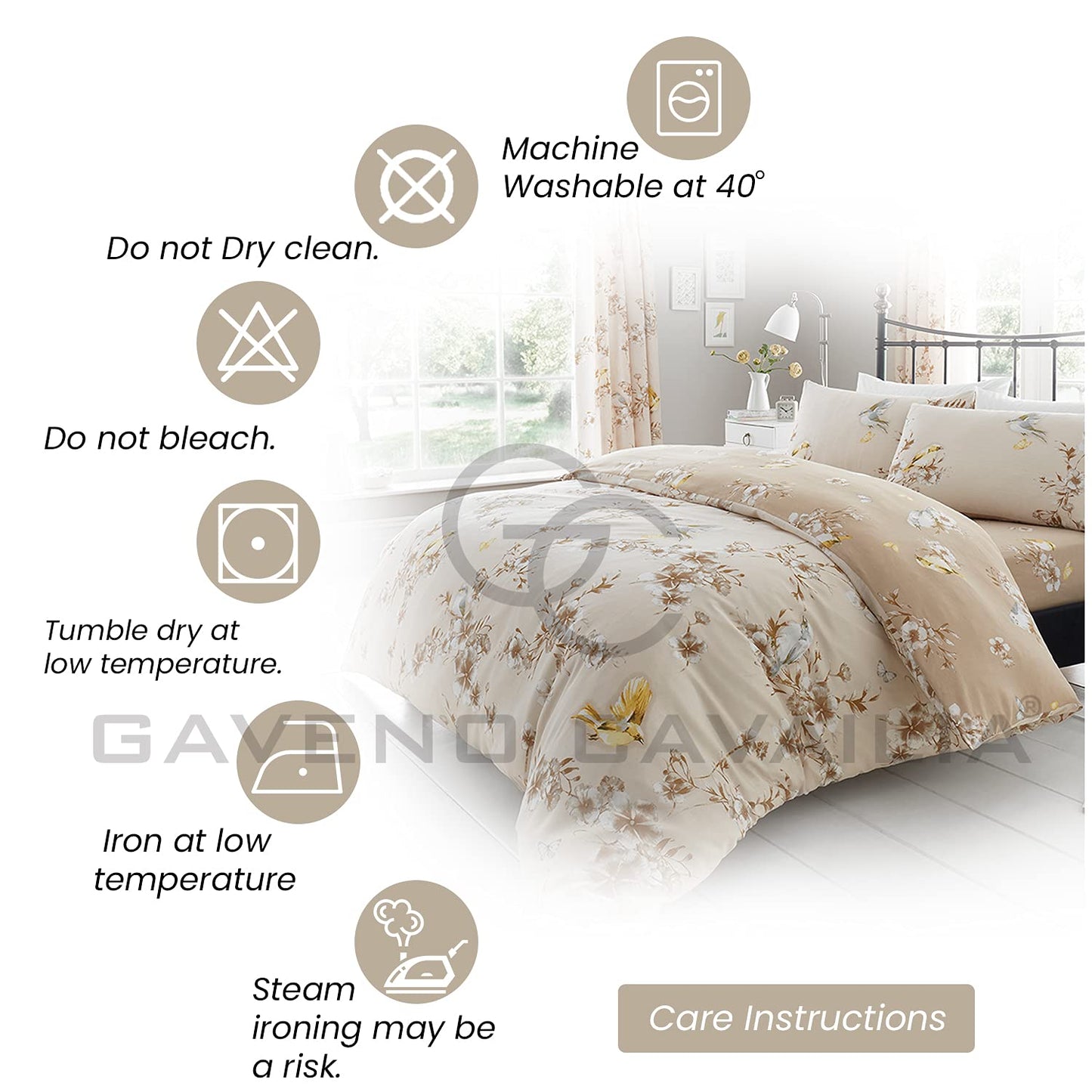 GC GAVENO CAVAILIA Duvet Cover With Pillow Cases - Polycotton Quilt Cover - Bedding Set - Comfort Style