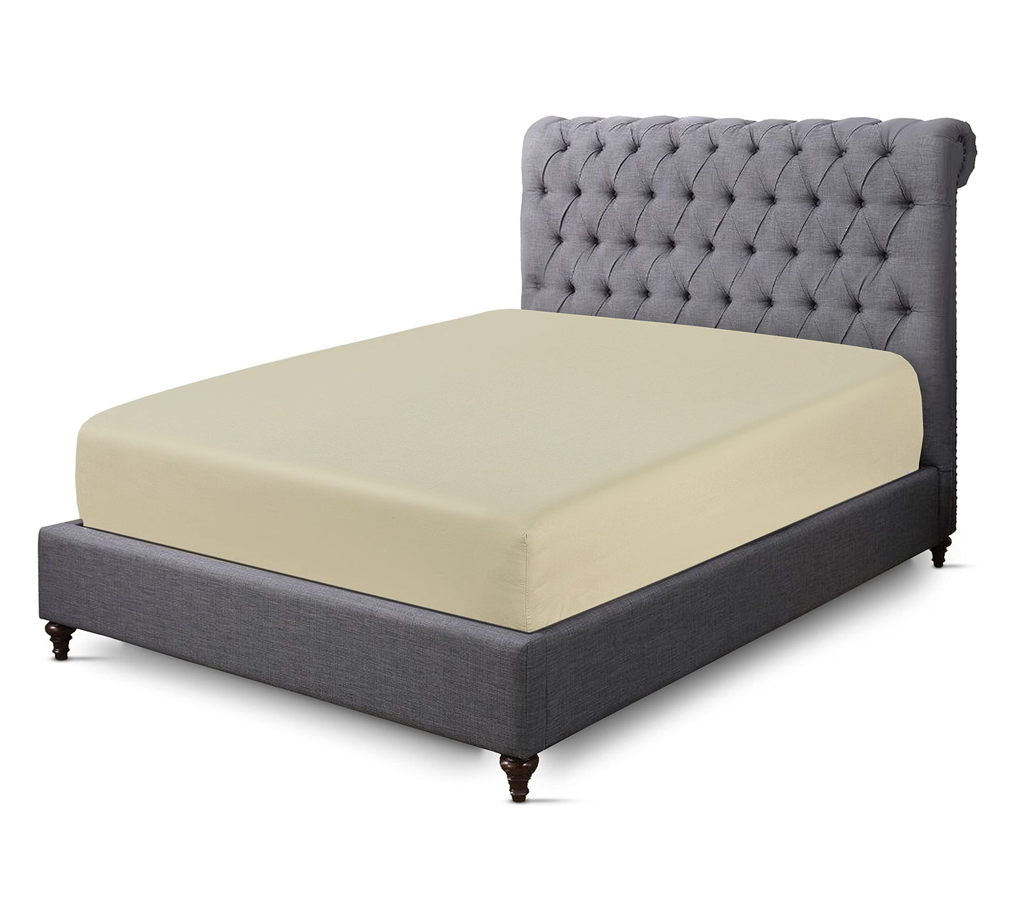 200 Thread Count 100% Egyptian Cotton Fitted Sheet (King, White)