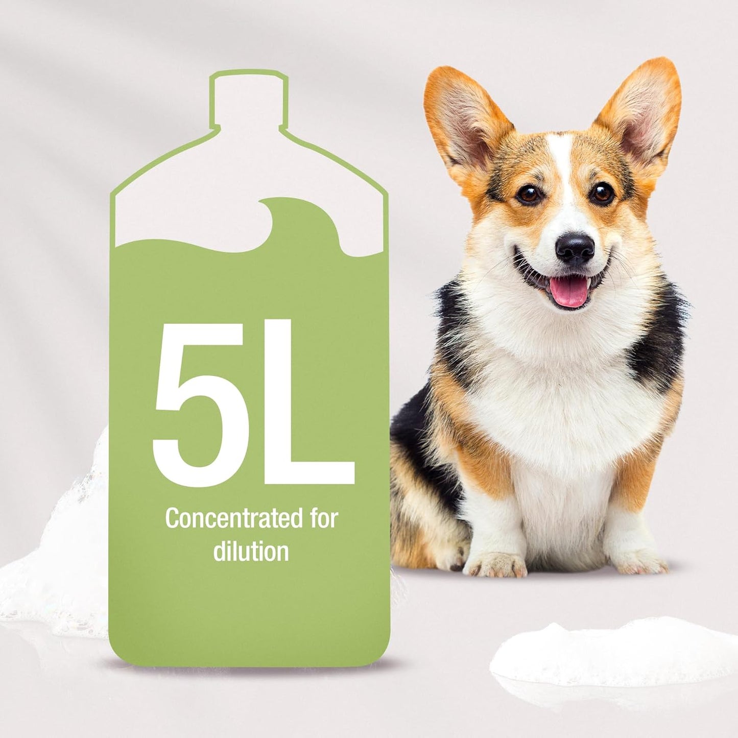 Wahl Dirty Beastie Shampoo, Dog Shampoo, Shampoo for Pets, Natural Pet Friendly Formula, For Dirty Pet Coats, Concentrate 32:1, Remove Dirt and Odours, Smelly Coat, 5 Litre