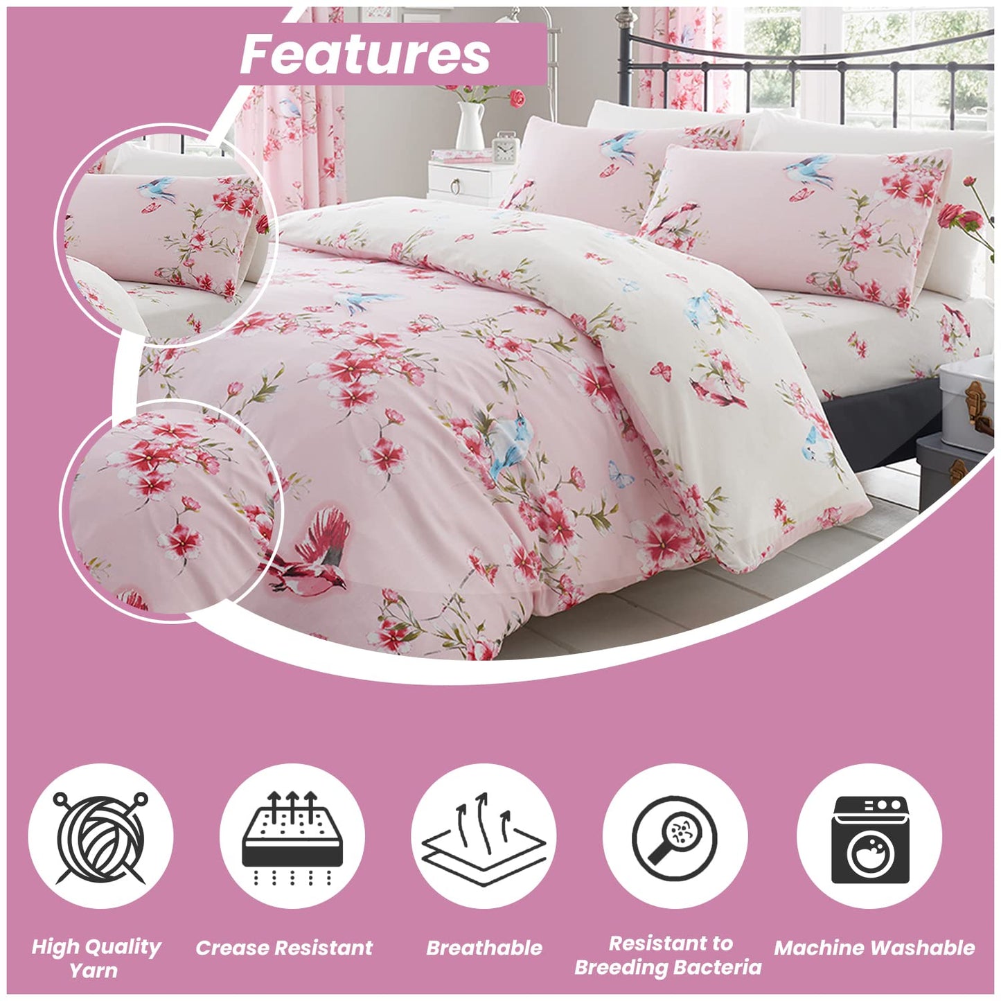 GC GAVENO CAVAILIA Duvet Cover With Pillow Cases - Polycotton Quilt Cover - Bedding Set - Comfort Style