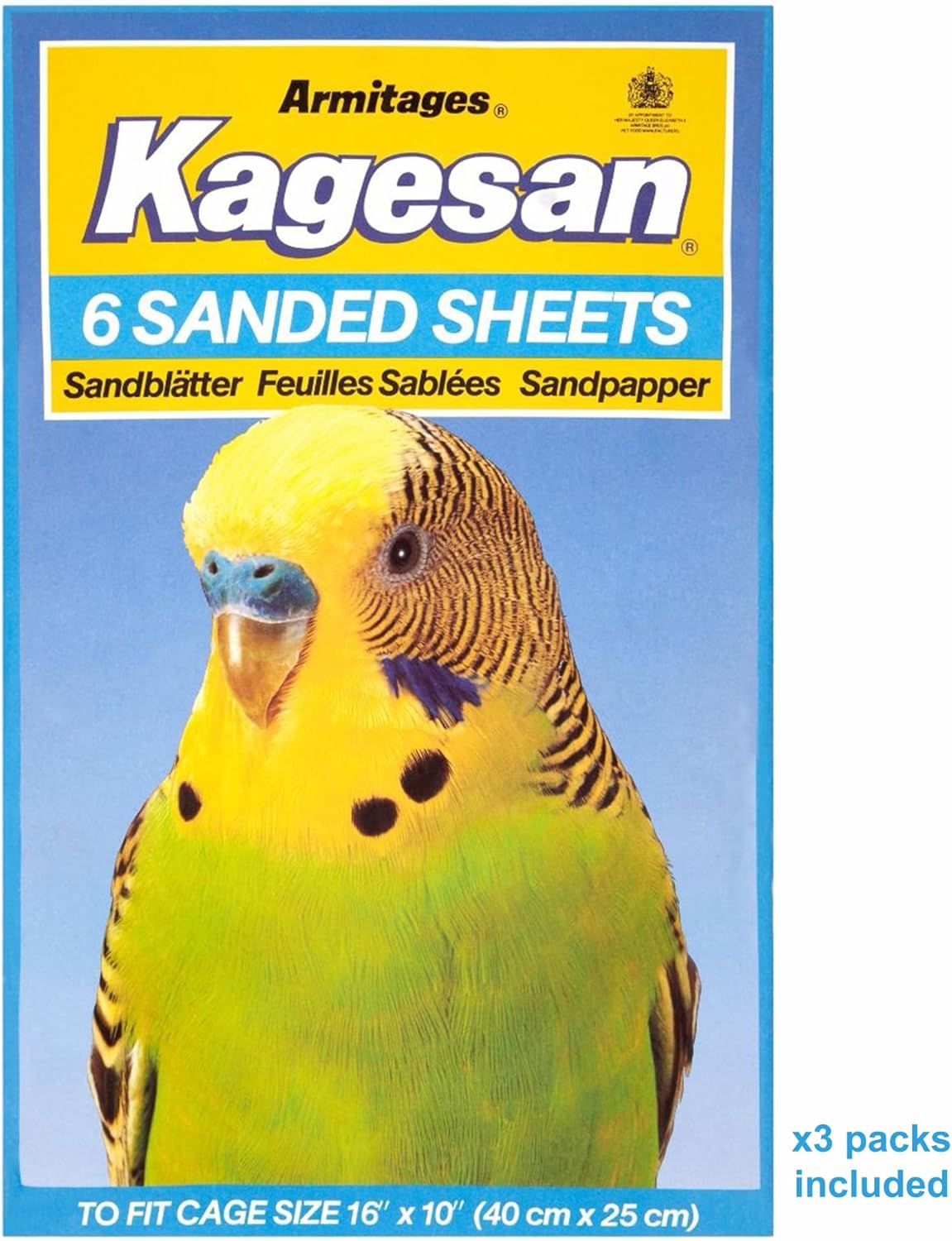 Kagesan Blue BIRD CAGE SAND PAPER SHEETS 3X6 PACK = 18 SHEETS 40cmX25cm - Comfort Style