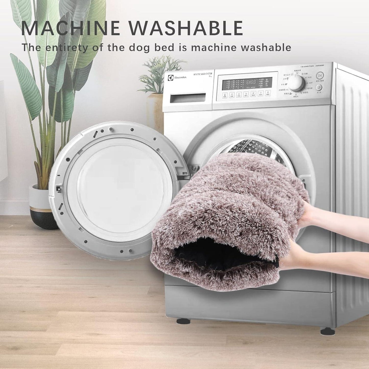 Jaspuriea Large Dog Bed Washable Dog Crate Mattress Calming Fluffy Anti Anxiety Dog Beds Deluxe Plush Dog Mat with Anti-Slip Bottom,90x60x8cm - Comfort Style