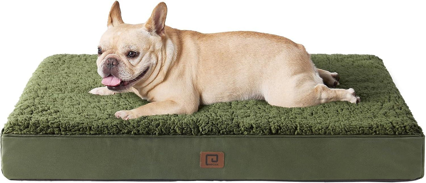 EHEYCIGA Orthopedic Dog Beds Large Mattress with Removable Washable Cover for Crate, Grey, 91x68x9cm - Comfort Style