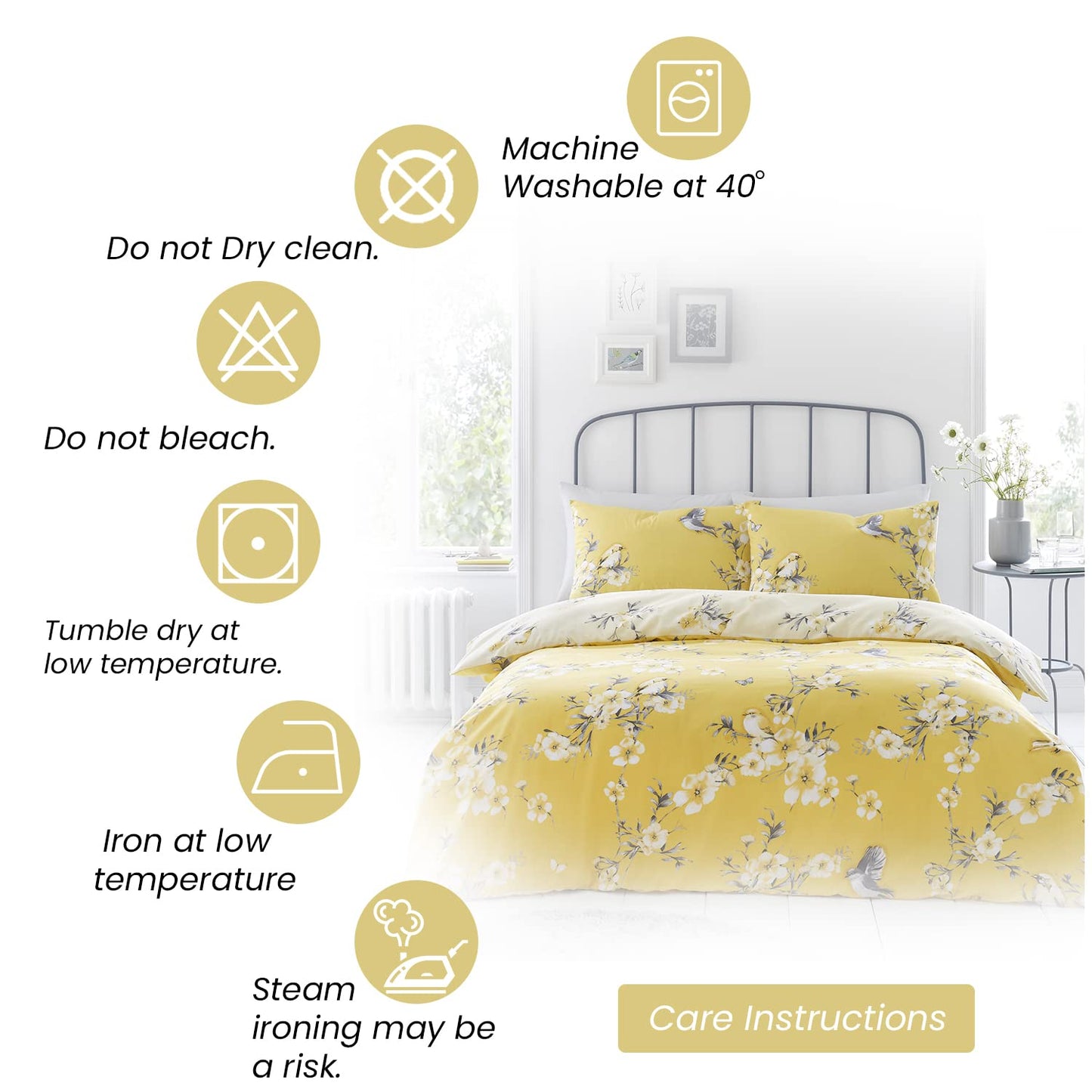GC GAVENO CAVAILIA Duvet Cover With Pillow Cases - Polycotton Quilt Cover - Bedding Set - Comfort Style