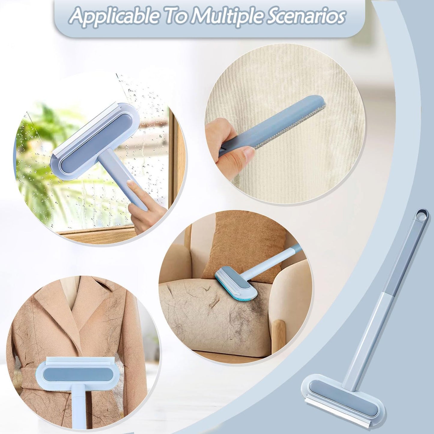 Pet Hair Remover 4 In 1 Multifunctional Pet Hair Remover Tool Adjustable Dog and Cat Hair Remover Pet Hair Removal Tool Pet Hair Remover for Clothes Sofa Window