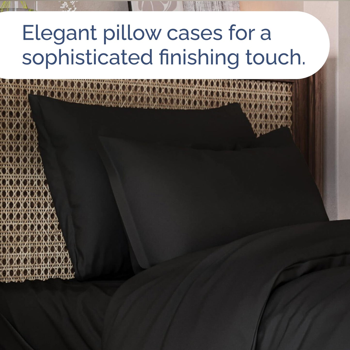 Bedding Duvet Quilt Cover Set with 2 Pillowcases - Hotel Quality - Cooling, Wrinkle-Free, Machine Washable with Zipper & Corner Ties - Super Soft Microfibre-Polyester - Comfort Style