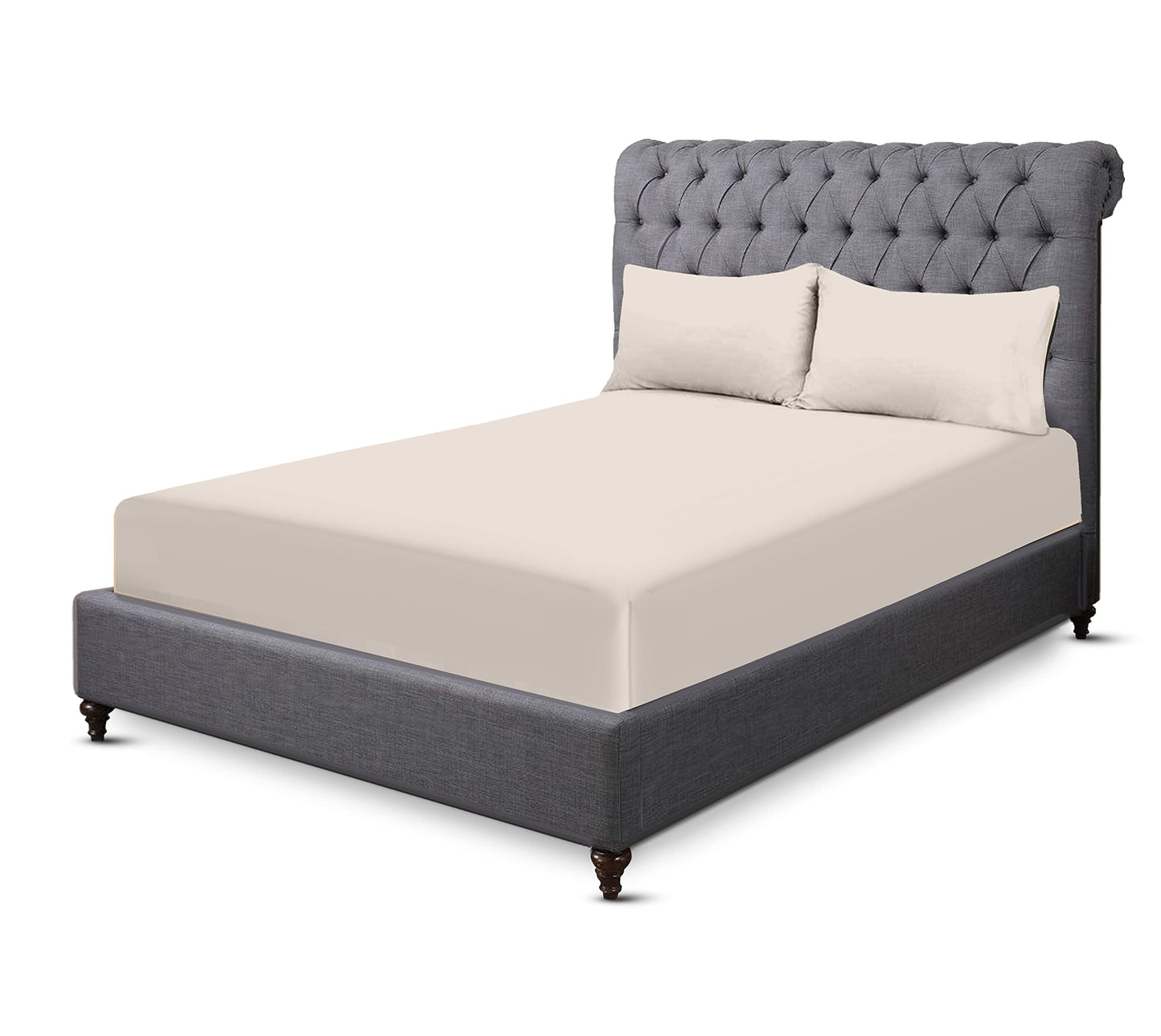 200 Thread Count 100% Egyptian Cotton Fitted Sheet (King, White)