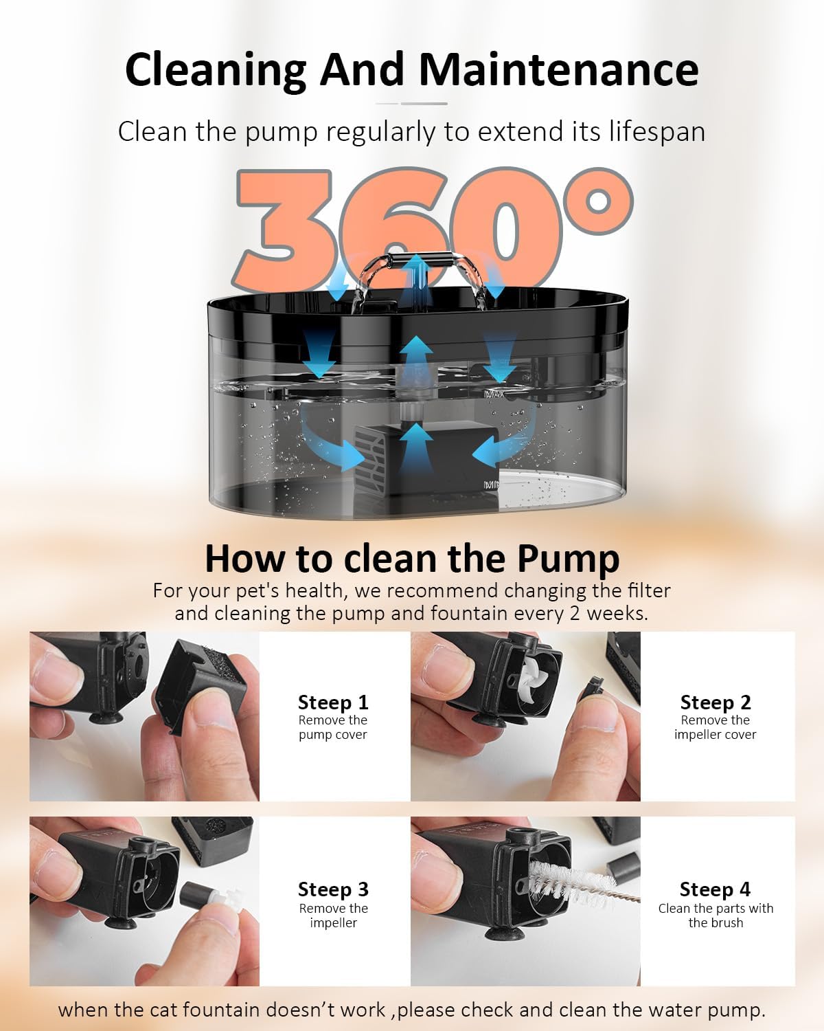 Nenozi Cat Water Fountain for Drinking, 2.2L Automatic Cat Drinking Fountain with Super Silent Pump and Activated Carbon Filter Cat Fountain Water Bowl for Cats, Dogs, Multiple Pets (Black, 2.2L) - Comfort Style