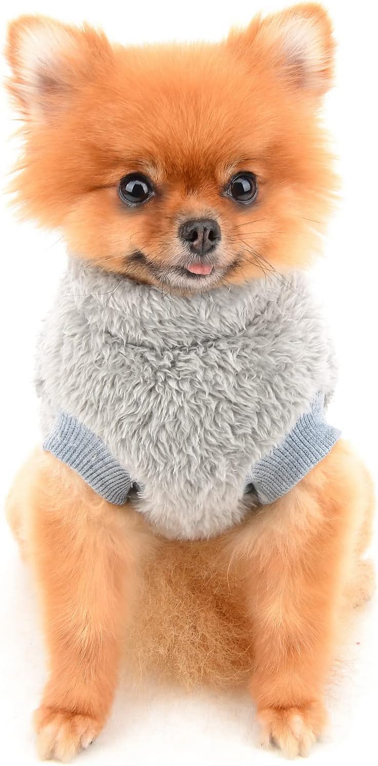 SMALLLEE_LUCKY_STORE Pet Sherpa Fleece Jumper Vest Sweaters Turtleneck Pullover with D-ring Soft Sweatshirt for Small Dogs Cat Puppy Boy Girl Yorkie Chihuahua Warm Fall Winter Clothes,Pink,S - Comfort Style