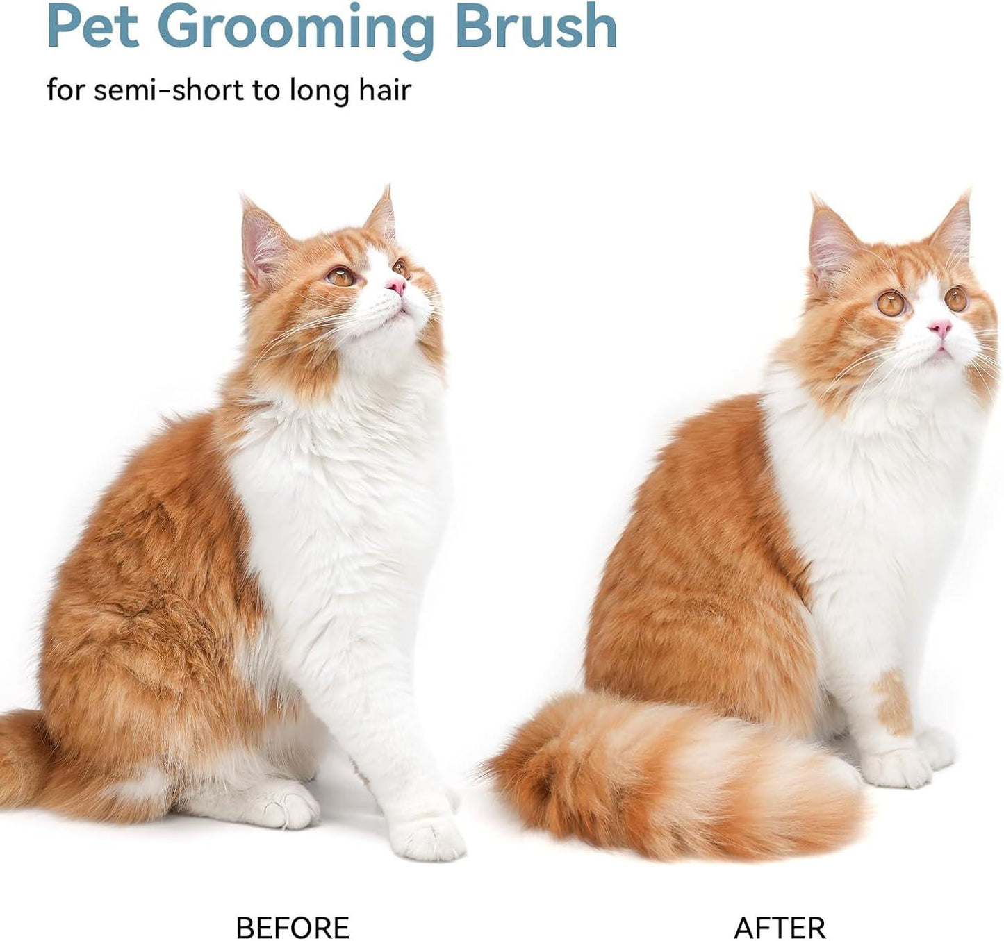 aumuca Cat Brush with Release Button, Cat Grooming Brush for Long or Short Haired Cats, Cat Hair Brush for Shedding Cat Comb for Pets Removing Loose Fur and Massage, White - Comfort Style