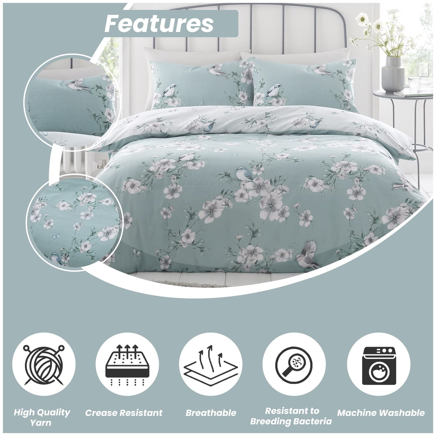 GC GAVENO CAVAILIA Duvet Cover With Pillow Cases - Polycotton Quilt Cover - Bedding Set - Comfort Style