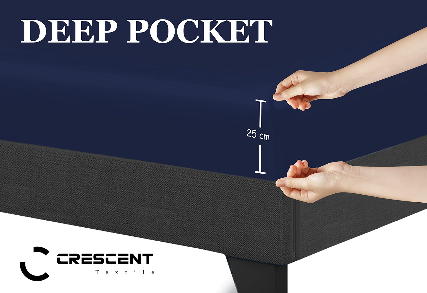 200 Thread Count Hotel Quality Bedding 100% Pure Egyptian Cotton Fitted Sheet - Stretches Up To 25cm Deep