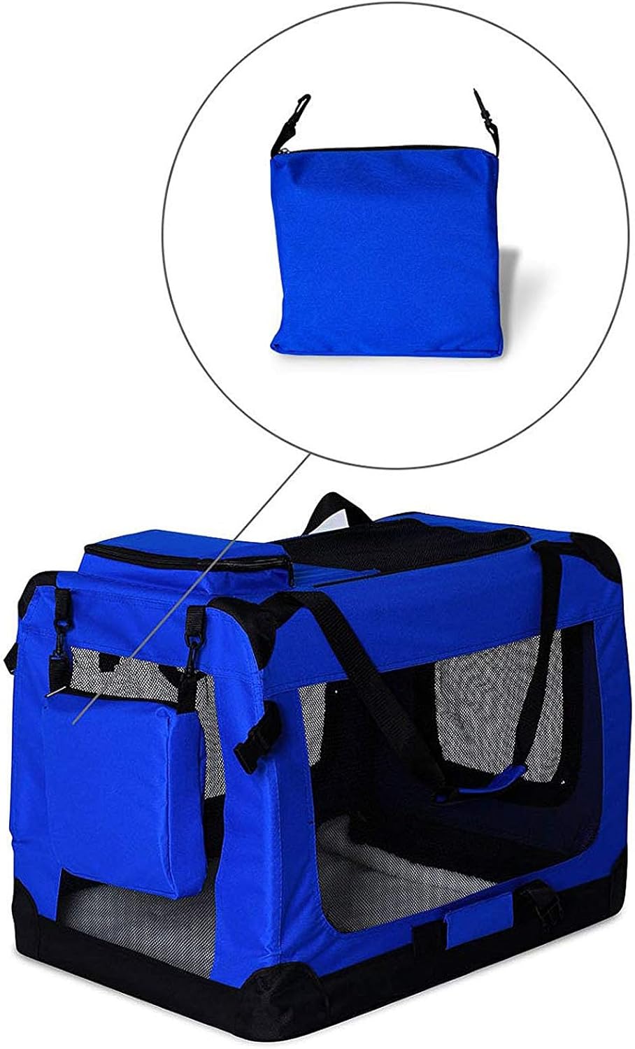 lionto Dog transport box foldable for travel & car, 50x34x36 cm, sturdy transport box with carrying handles & blanket for cats & dogs up to 10 kg, sturdy fabric dog box for small & large, beige - Comfort Style