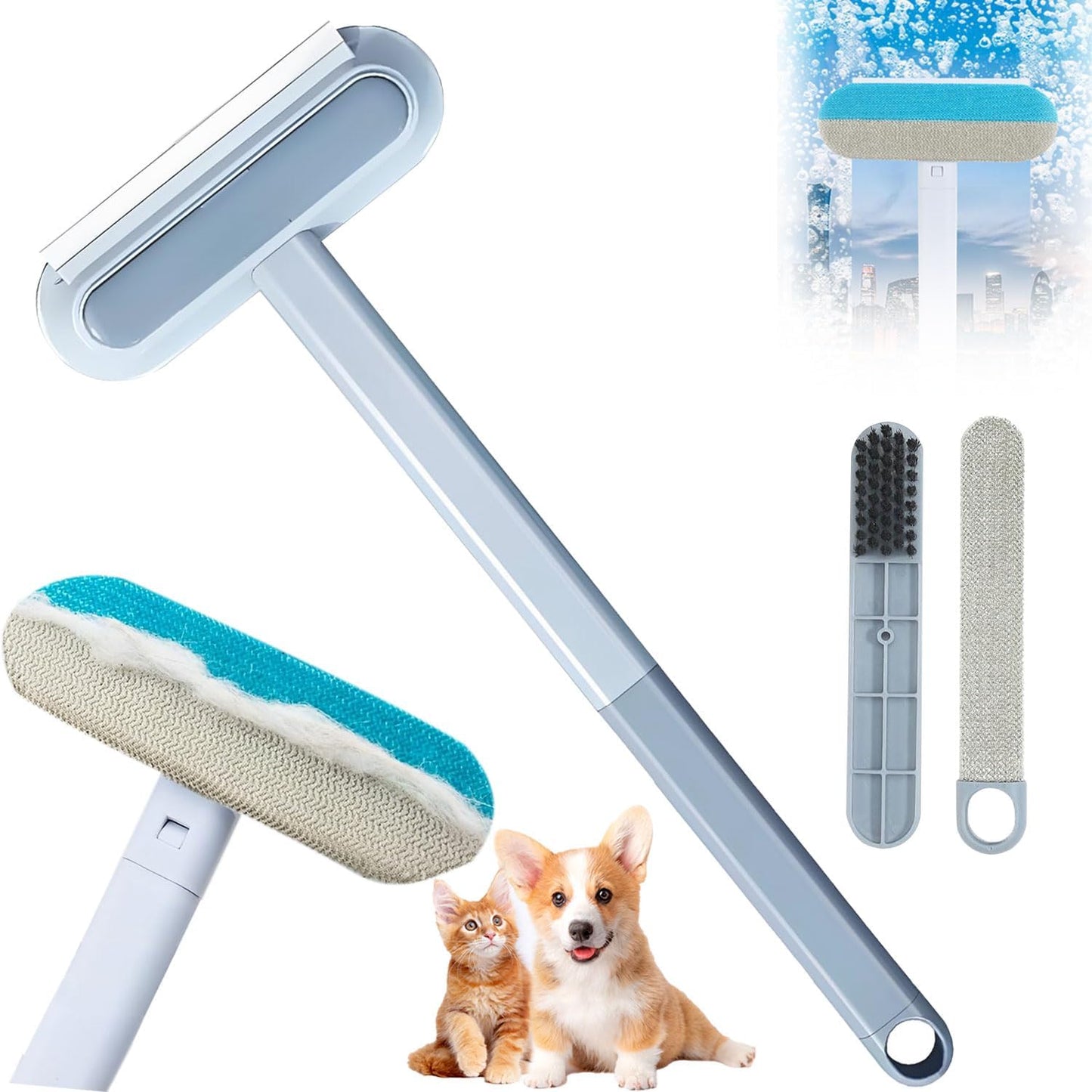 Pet Hair Remover 4 In 1 Multifunctional Pet Hair Remover Tool Adjustable Dog and Cat Hair Remover Pet Hair Removal Tool Pet Hair Remover for Clothes Sofa Window
