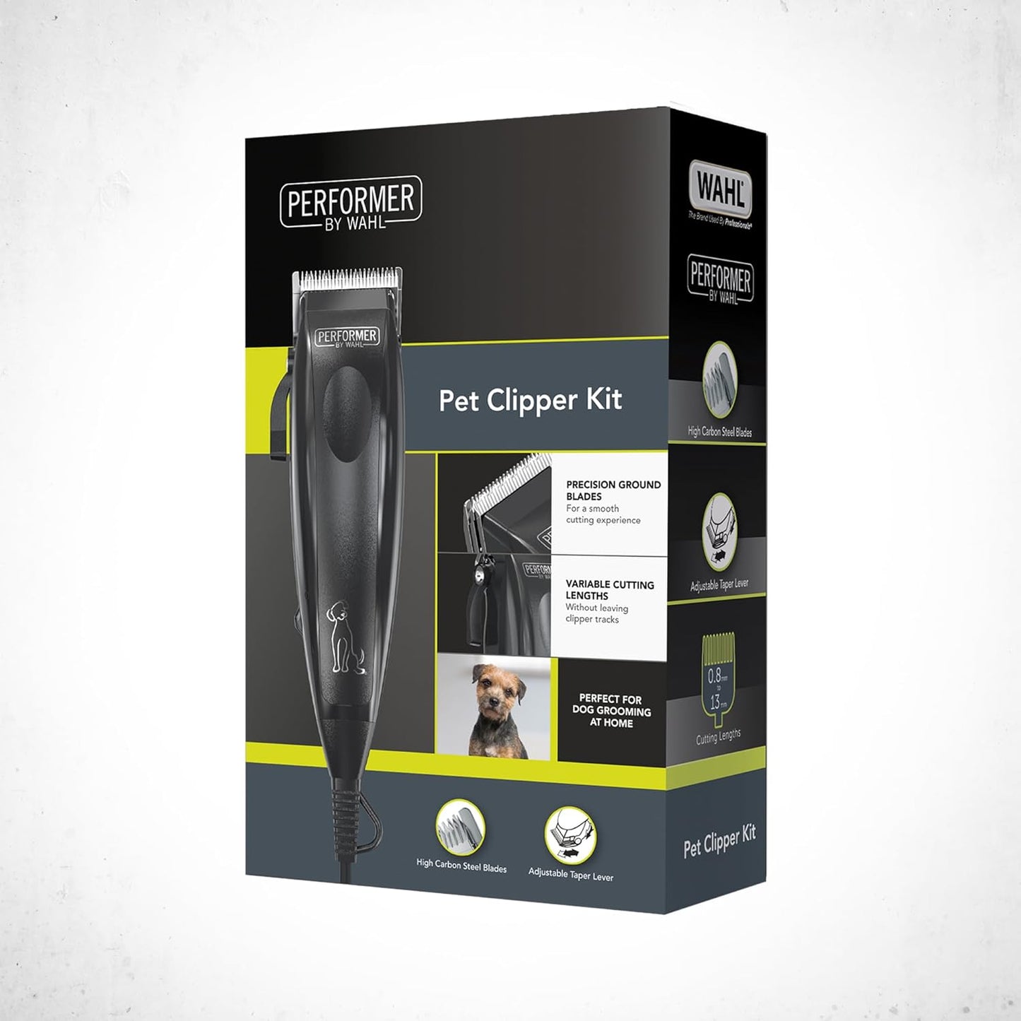 Wahl Performer Pet Clipper, Corded Dog Clippers, Full Coat Grooming Kit, High Carbon Steel Blades, Grooming Pets at Home, Powerful and Quiet, 4 Attachment Combs (3,6,9,13 mm)