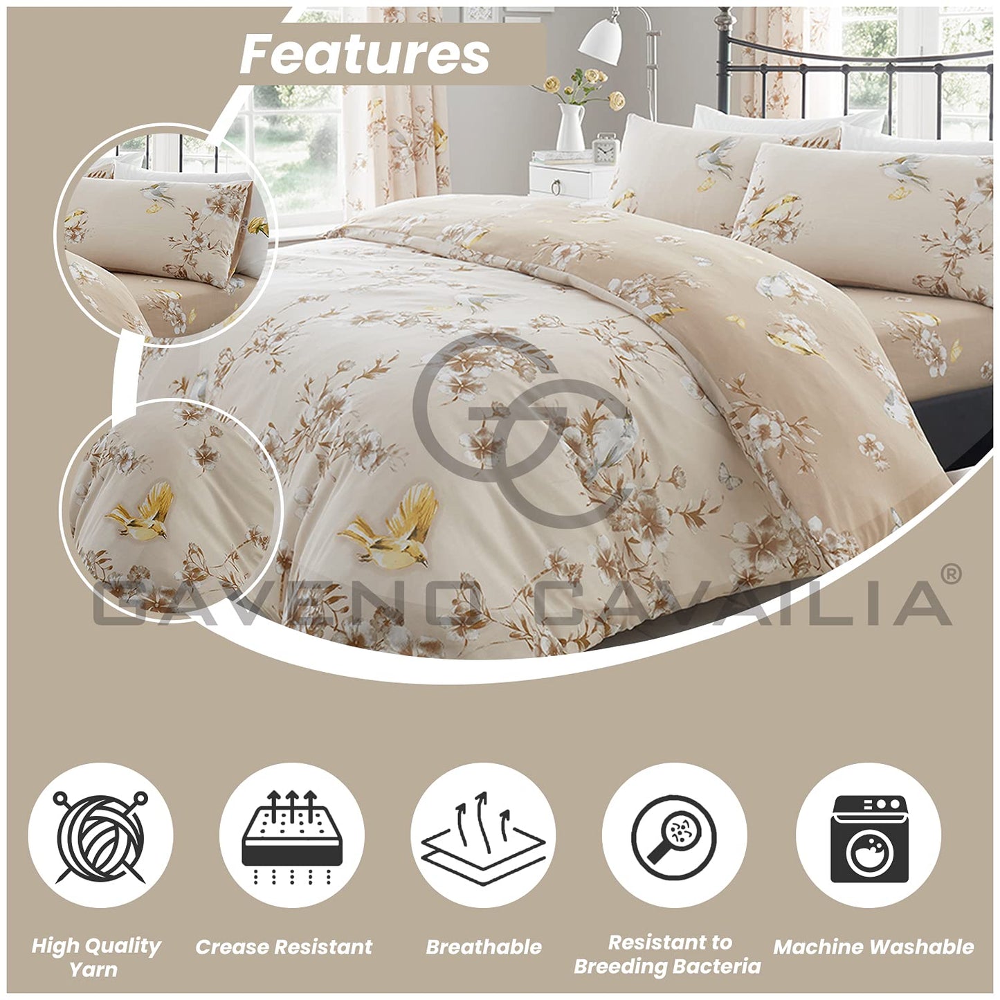 GC GAVENO CAVAILIA Duvet Cover With Pillow Cases - Polycotton Quilt Cover - Bedding Set - Comfort Style