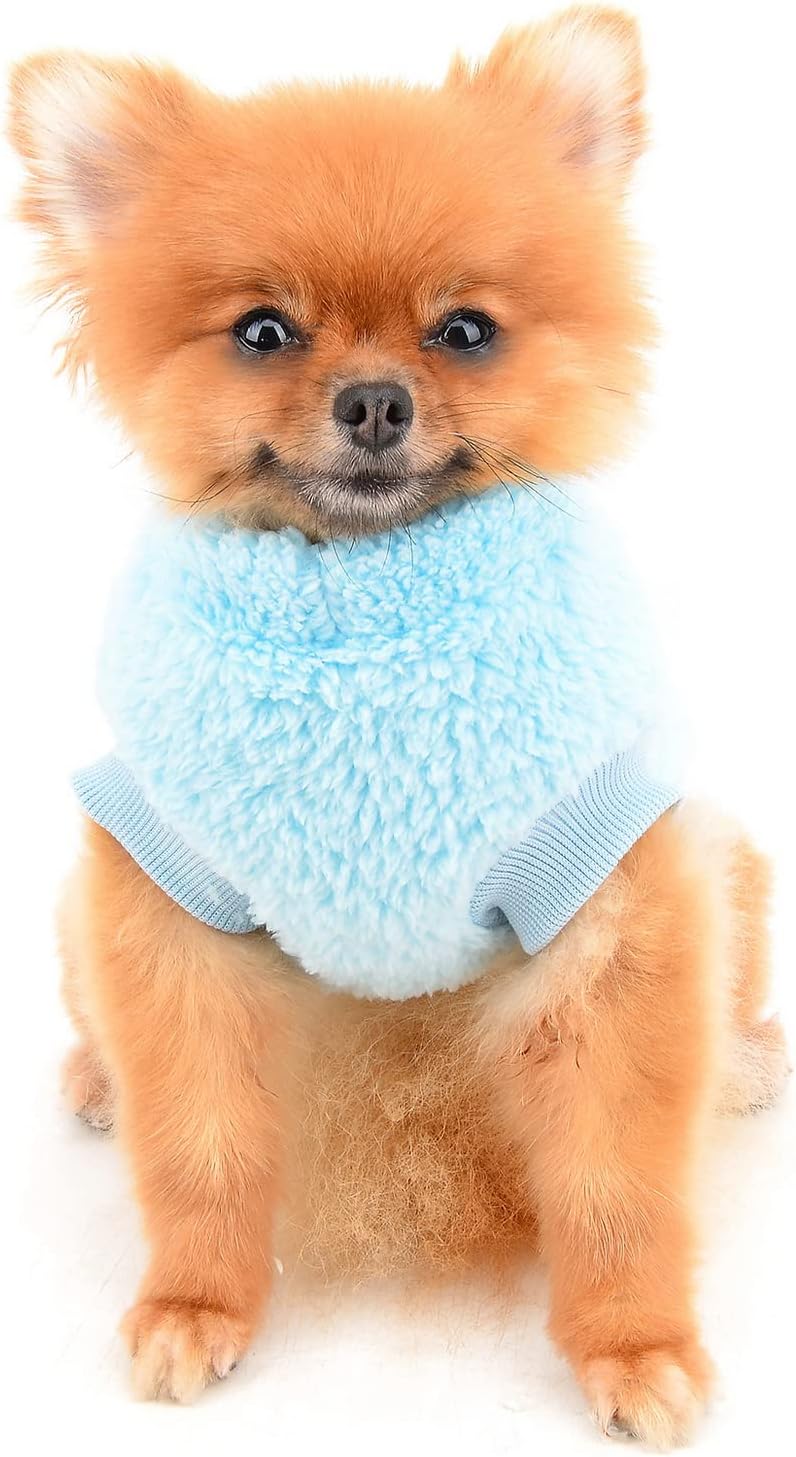 SMALLLEE_LUCKY_STORE Pet Sherpa Fleece Jumper Vest Sweaters Turtleneck Pullover with D-ring Soft Sweatshirt for Small Dogs Cat Puppy Boy Girl Yorkie Chihuahua Warm Fall Winter Clothes,Pink,S - Comfort Style