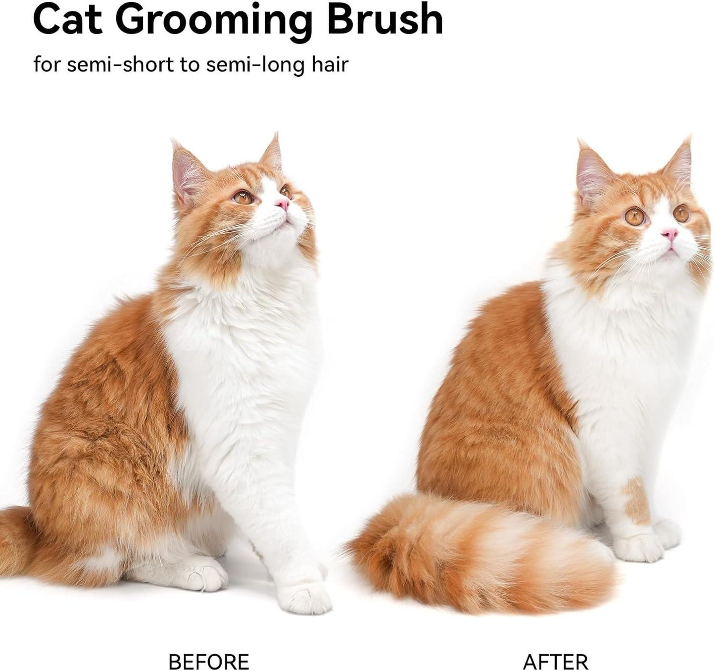 aumuca Cat Brush with Release Button, Cat Grooming Brush for Long or Short Haired Cats, Cat Hair Brush for Shedding Cat Comb for Pets Removing Loose Fur and Massage, White - Comfort Style