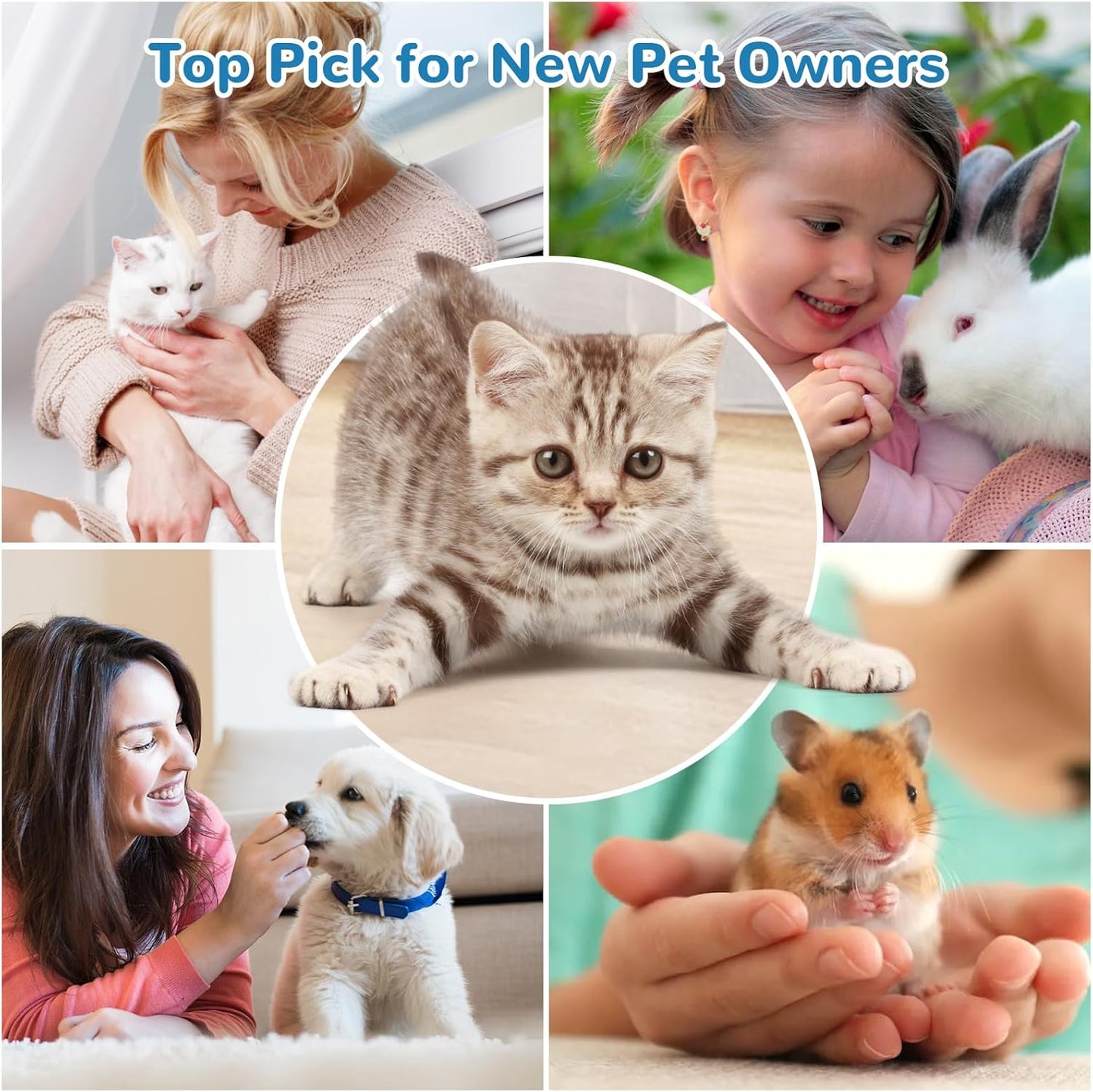 Euqvunn Cat Nail Clippers, Professional Cat Claw Clipper with Safe Positioning Hole, Pet Nail Clippers Suitable for Kittens, Guinea Pigs, Birds, Puppies, and Small Animals (Blue) - Comfort Style