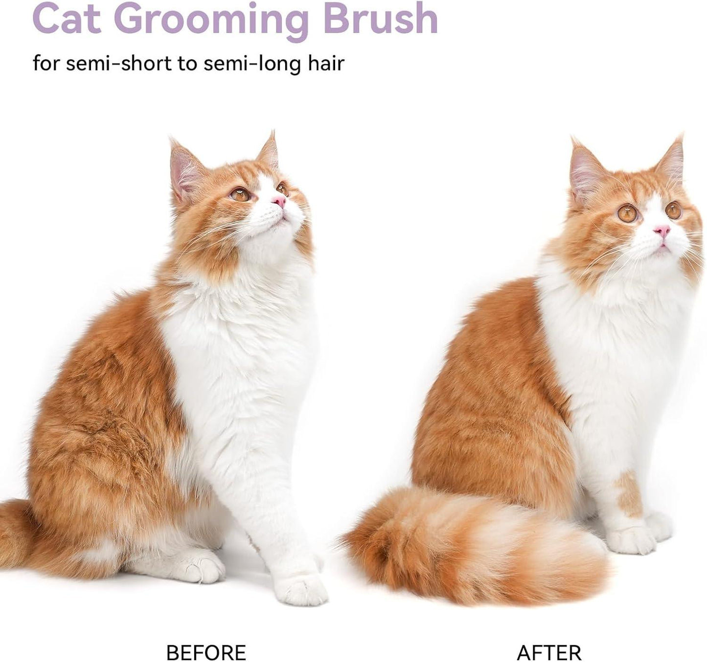 aumuca Cat Brush with Release Button, Cat Grooming Brush for Long or Short Haired Cats, Cat Hair Brush for Shedding Cat Comb for Pets Removing Loose Fur and Massage, White - Comfort Style