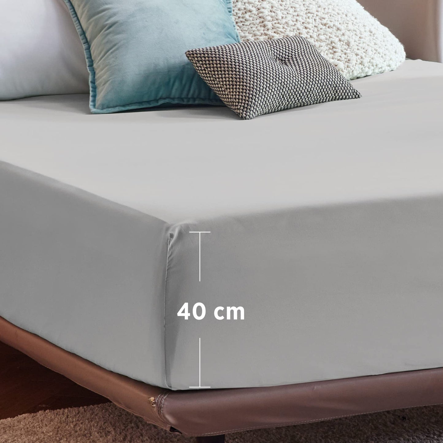 Fitted Sheet Deep - Bed Sheets Extra Deep Pocket 16 inch (40 cm) made of Soft Brushed Microfiber
