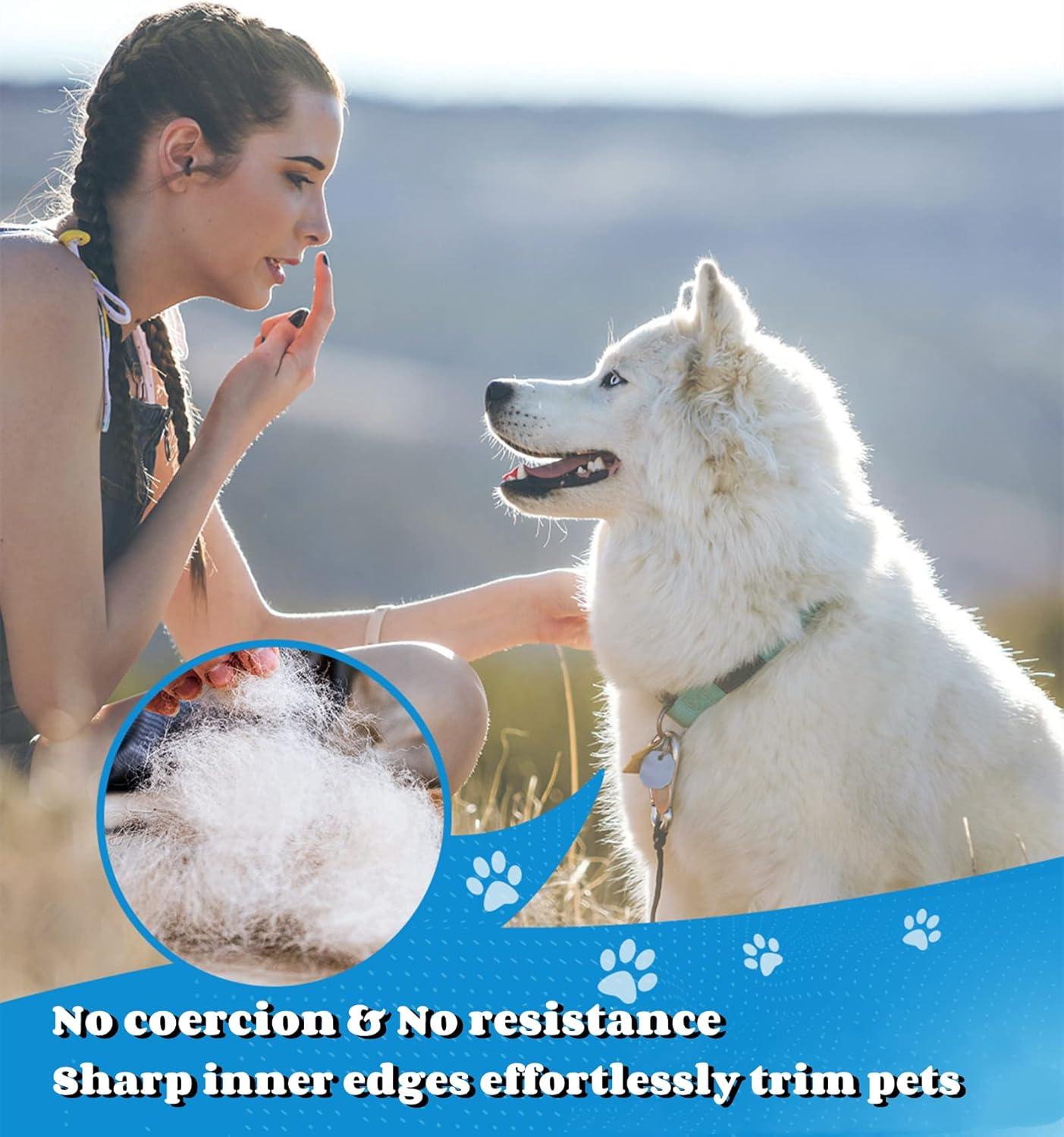 Morpilot Dog Brush Cat Brush Grooming Comb, 23+12 Double Sided Undercoat Rake Dematting Deshedding Tool for Long Hair Pets Cat Dog Slicker Shedding Brushes Efficiently Reduces Hair Loss by up to 90% - Comfort Style