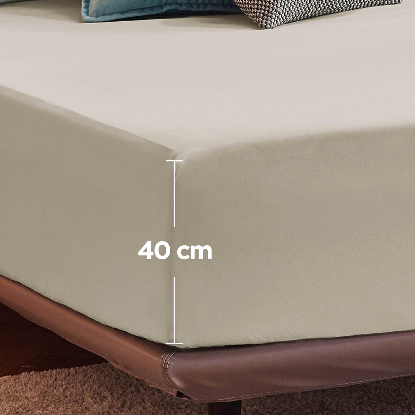 Fitted Sheet Deep - Bed Sheets Extra Deep Pocket 16 inch (40 cm) made of Soft Brushed Microfiber
