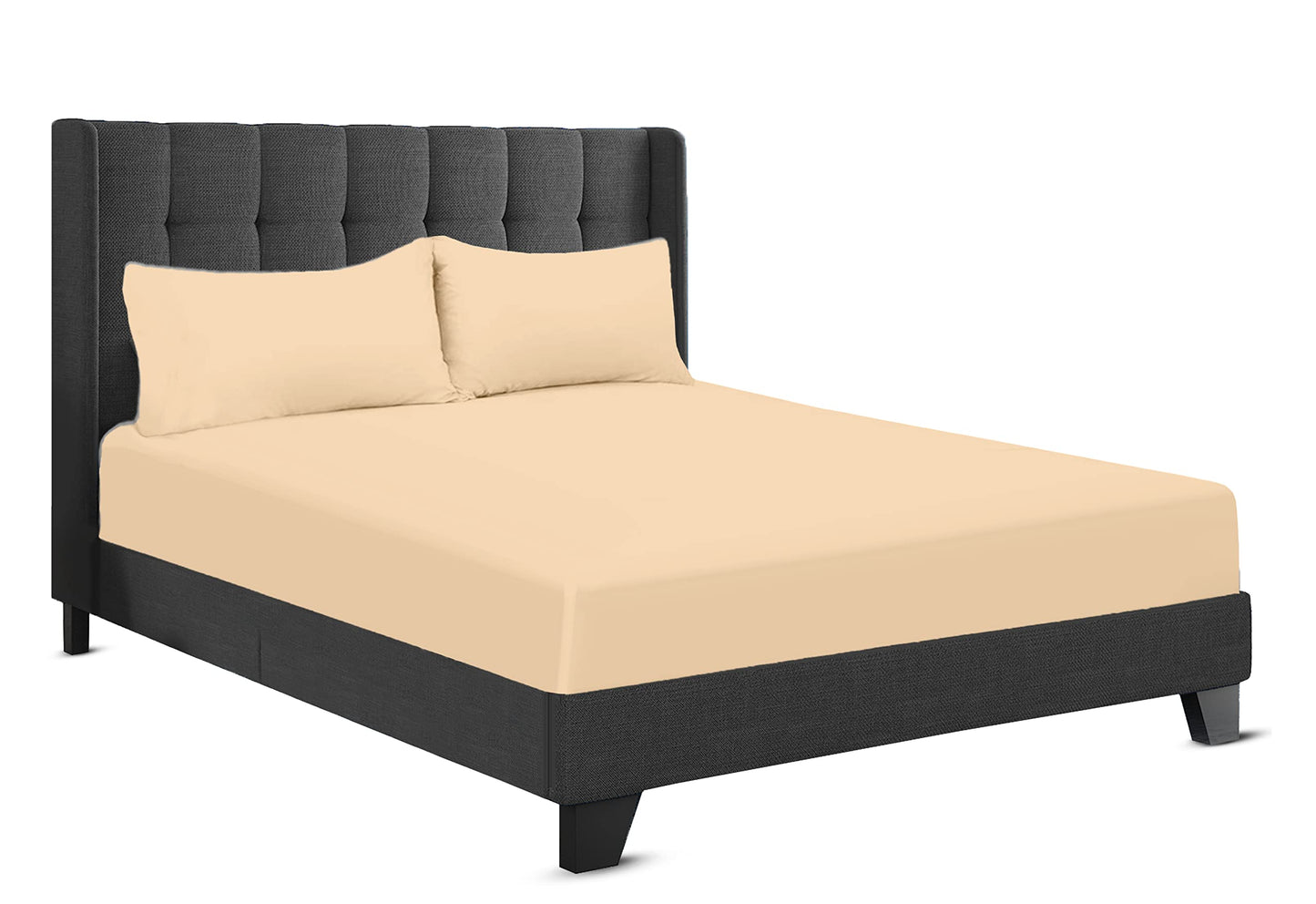 200 Thread Count Hotel Quality Bedding 100% Pure Egyptian Cotton Fitted Sheet - Stretches Up To 25cm Deep
