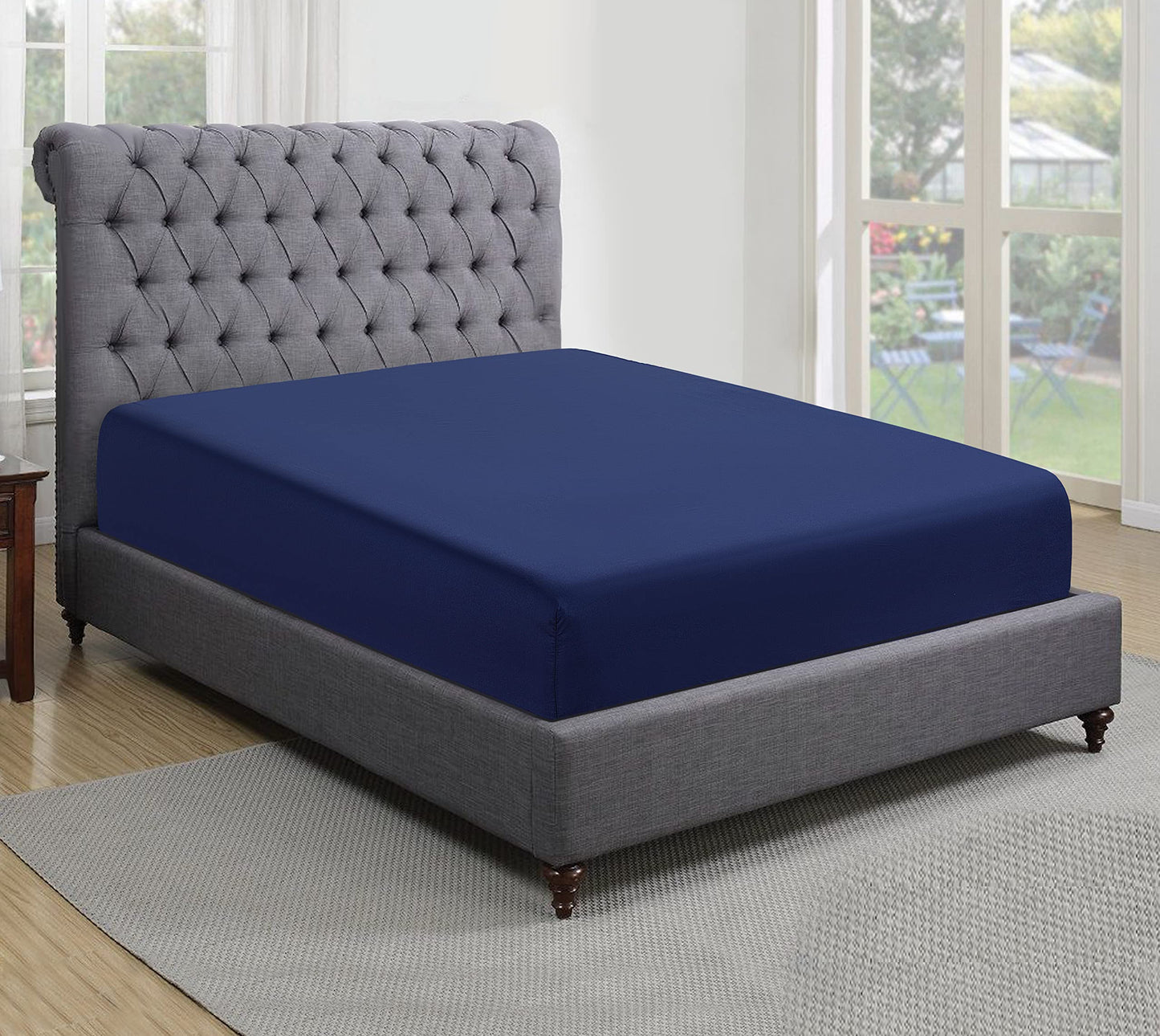 200 Thread Count 100% Egyptian Cotton Fitted Sheet (King, White)