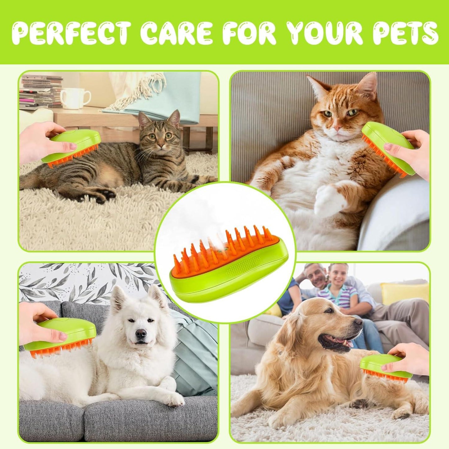 71Nmly Cat Steam Brush 3 In1 Steamy Cat Brush Self Cleaning Steam Cat Brush Rechargeable Cat Grooming Brush Multifunctional Cat Grooming Brush,Electric Pet Brush,Pet Hair Removal Comb - Comfort Style