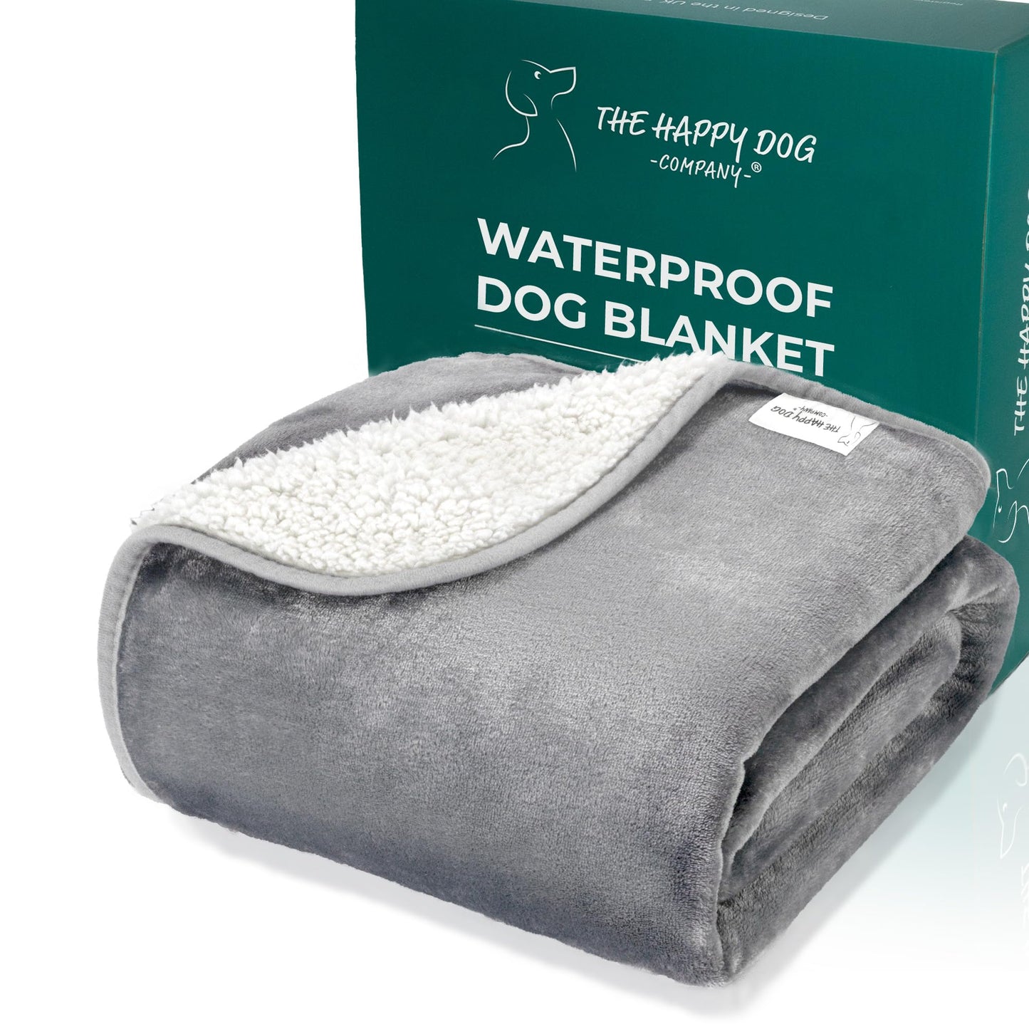100% Waterproof Dog Blankets for Small & Medium Dogs β Soft Fleece, Washable Pet Throw for Sofa, Car & Furniture Protection, Soft Fluffy Reversible Blanket, 75x100cm, Grey/White