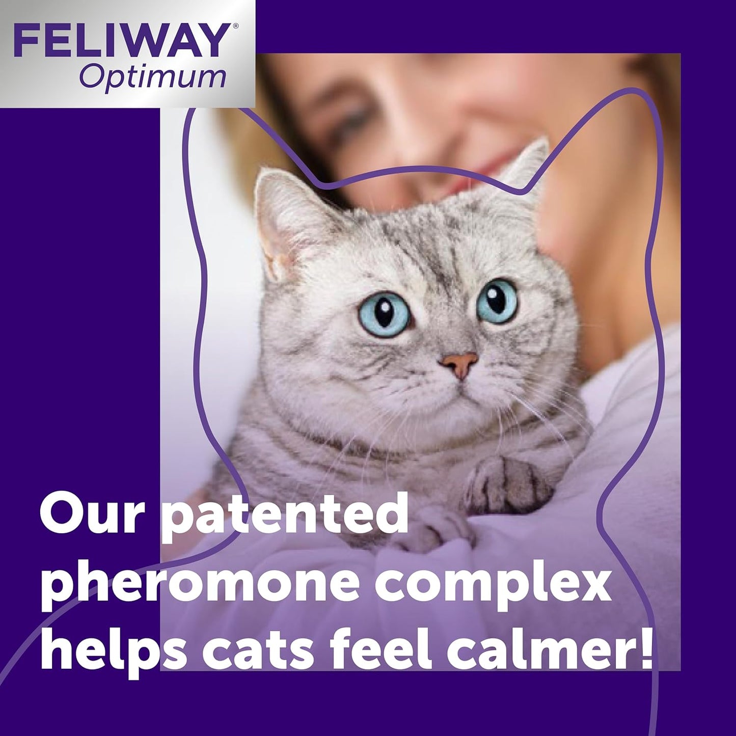 FELIWAY Optimum 30 Day Cat Calming Plug In Pheromone Diffuser with 48ml Refill - Helps Solve all Common Signs of Stress in Cats & Kittens, Veterinary Recommended, Clinically Proven, Enhanced Serenity - Comfort Style