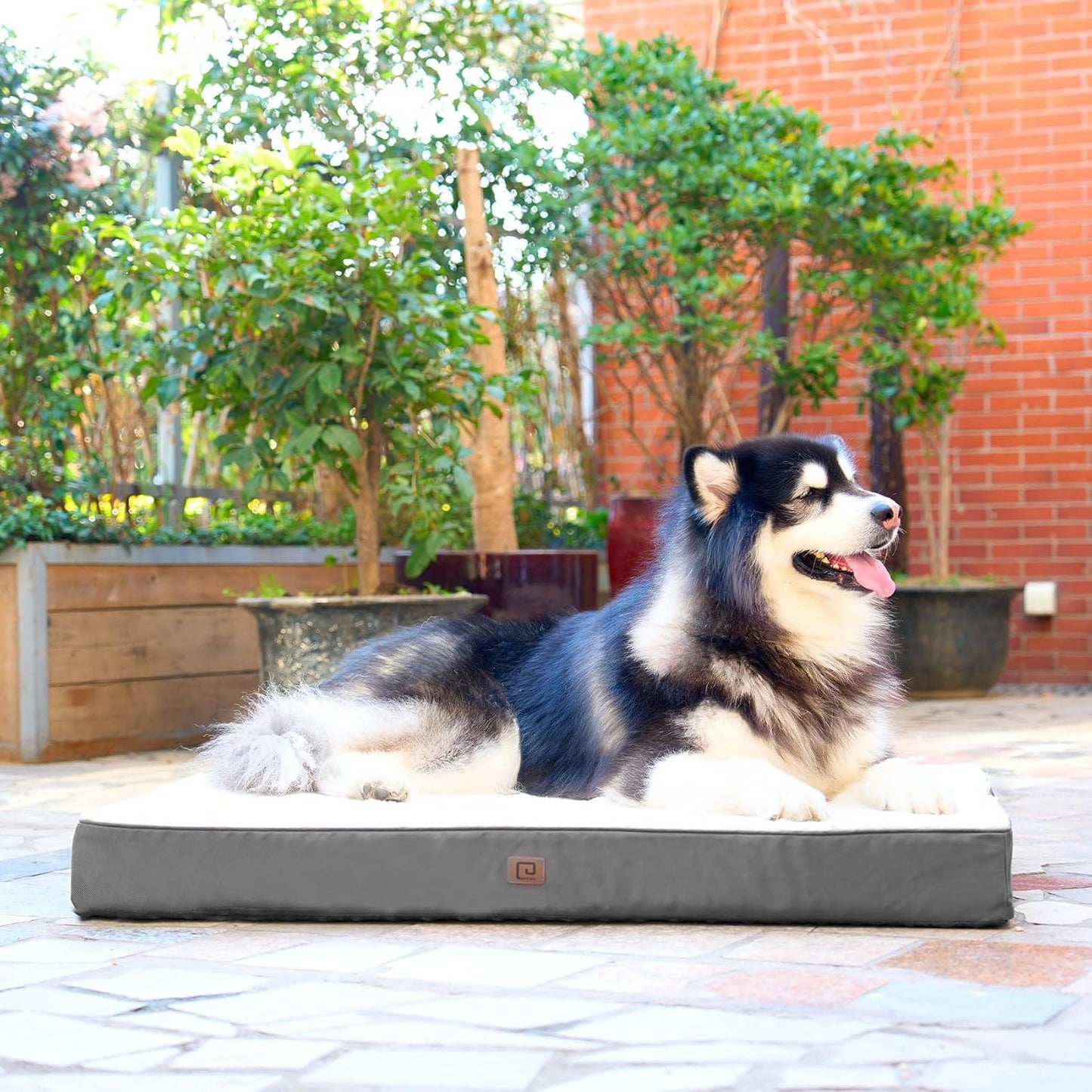 EHEYCIGA Orthopedic Dog Beds Large Mattress with Removable Washable Cover for Crate, Grey, 91x68x9cm - Comfort Style