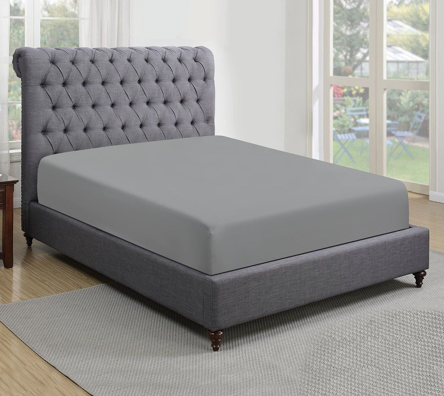 200 Thread Count 100% Egyptian Cotton Fitted Sheet (King, White)