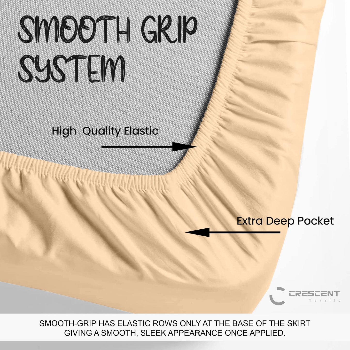 200 Thread Count Hotel Quality Bedding 100% Pure Egyptian Cotton Fitted Sheet - Stretches Up To 25cm Deep