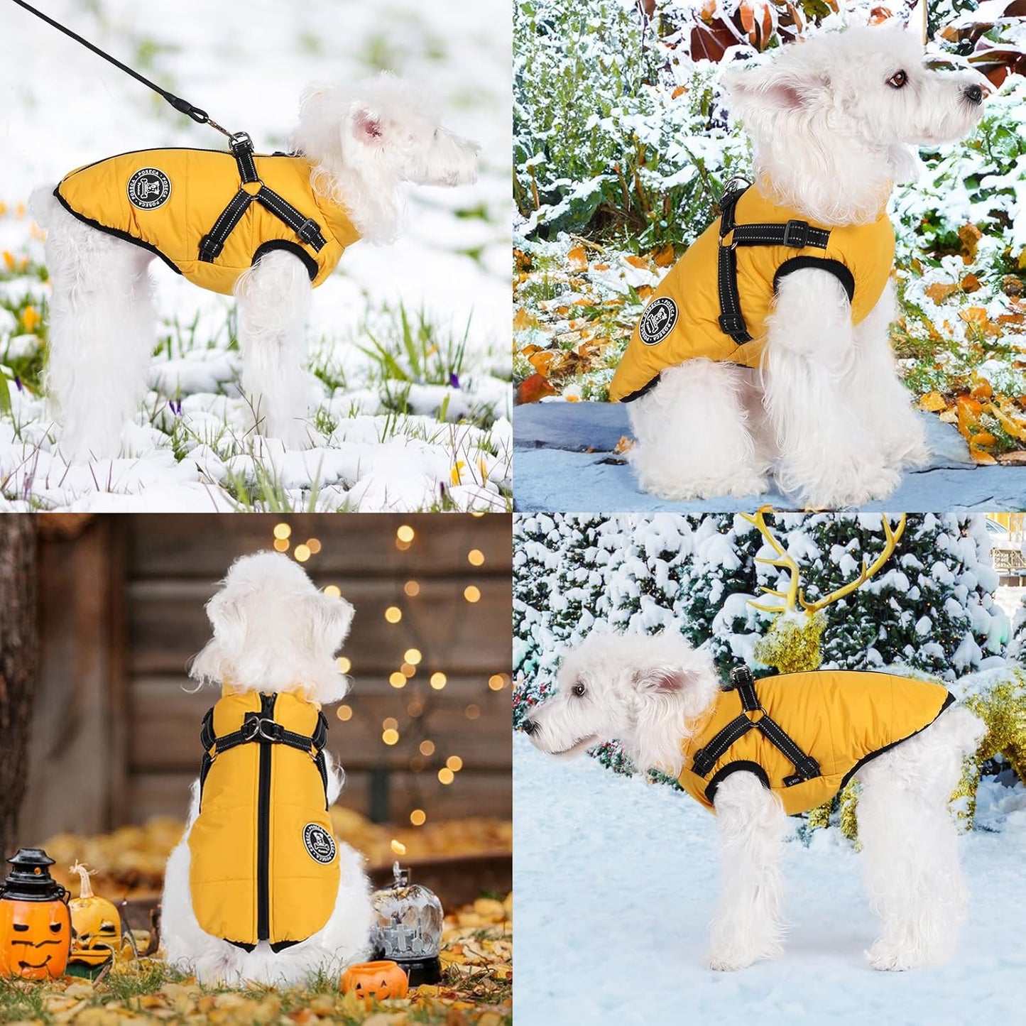 Poseca Dog Clothes for Small Dogs Dog Coat Waterproof Winter Jacket Warm Vest Dog Clothes Dog Coat Warm Winter Dog Jacket with Dog Harness for Small Medium Large Dogs - Comfort Style
