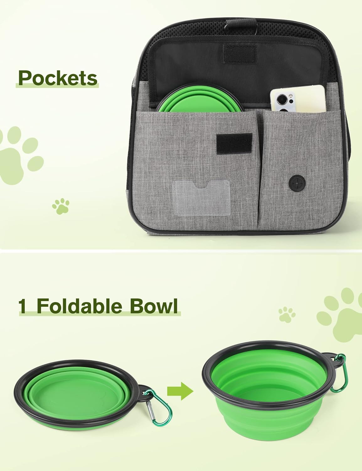 pecuteยฎ Pet Carrier Bag Large, Cat Carrier Handbag, Portable Dog Travel Bag, Breathable Mesh Fabric, Suitable for Both Long And Short Trips, Used for Cats and Puppies Under 7KG (L,Grey) - Comfort Style