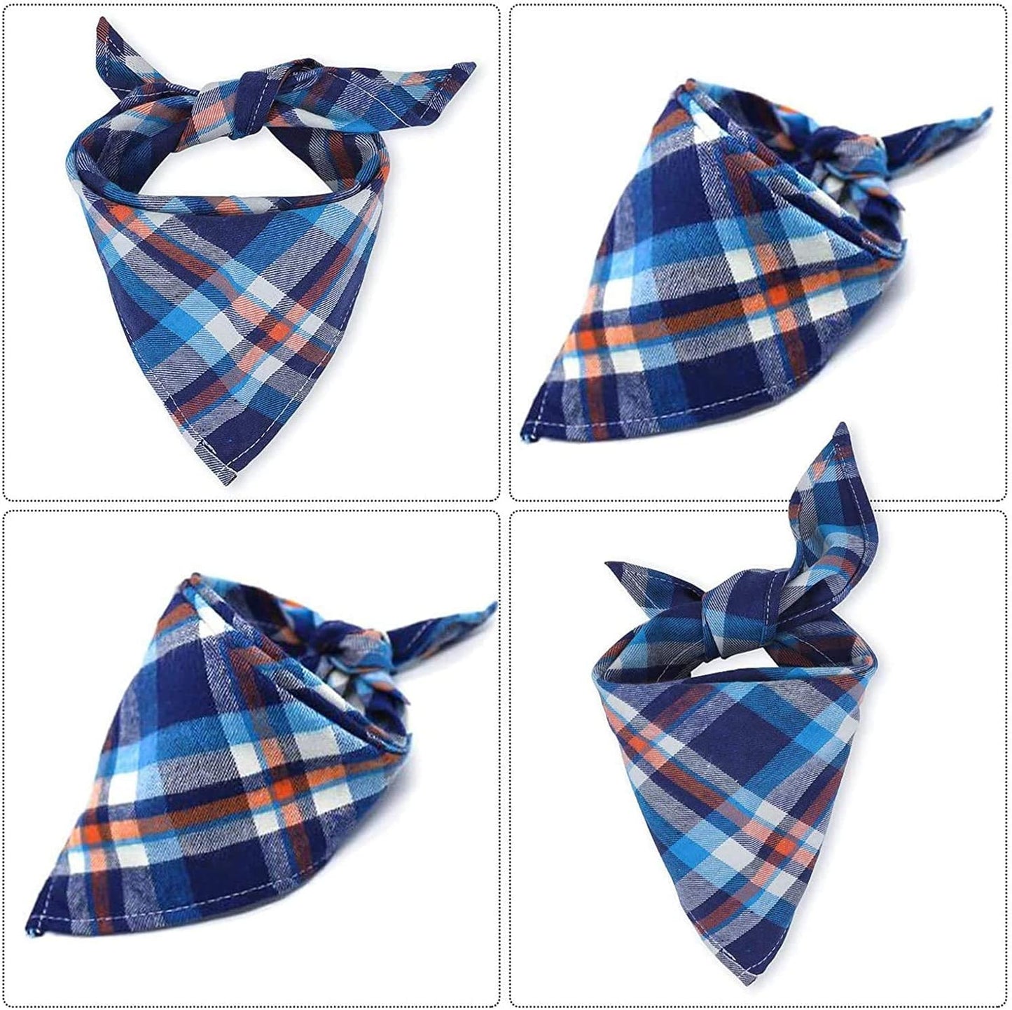VIPITH, Bandana for Dogs, Pack of 8 Washable Reversible Adjustable Triangle Bibs for Pets and Cats (Random Color)