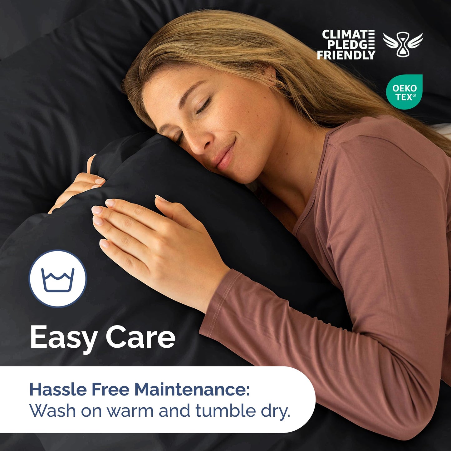 Bedding Duvet Quilt Cover Set with 2 Pillowcases - Hotel Quality - Cooling, Wrinkle-Free, Machine Washable with Zipper & Corner Ties - Super Soft Microfibre-Polyester - Comfort Style