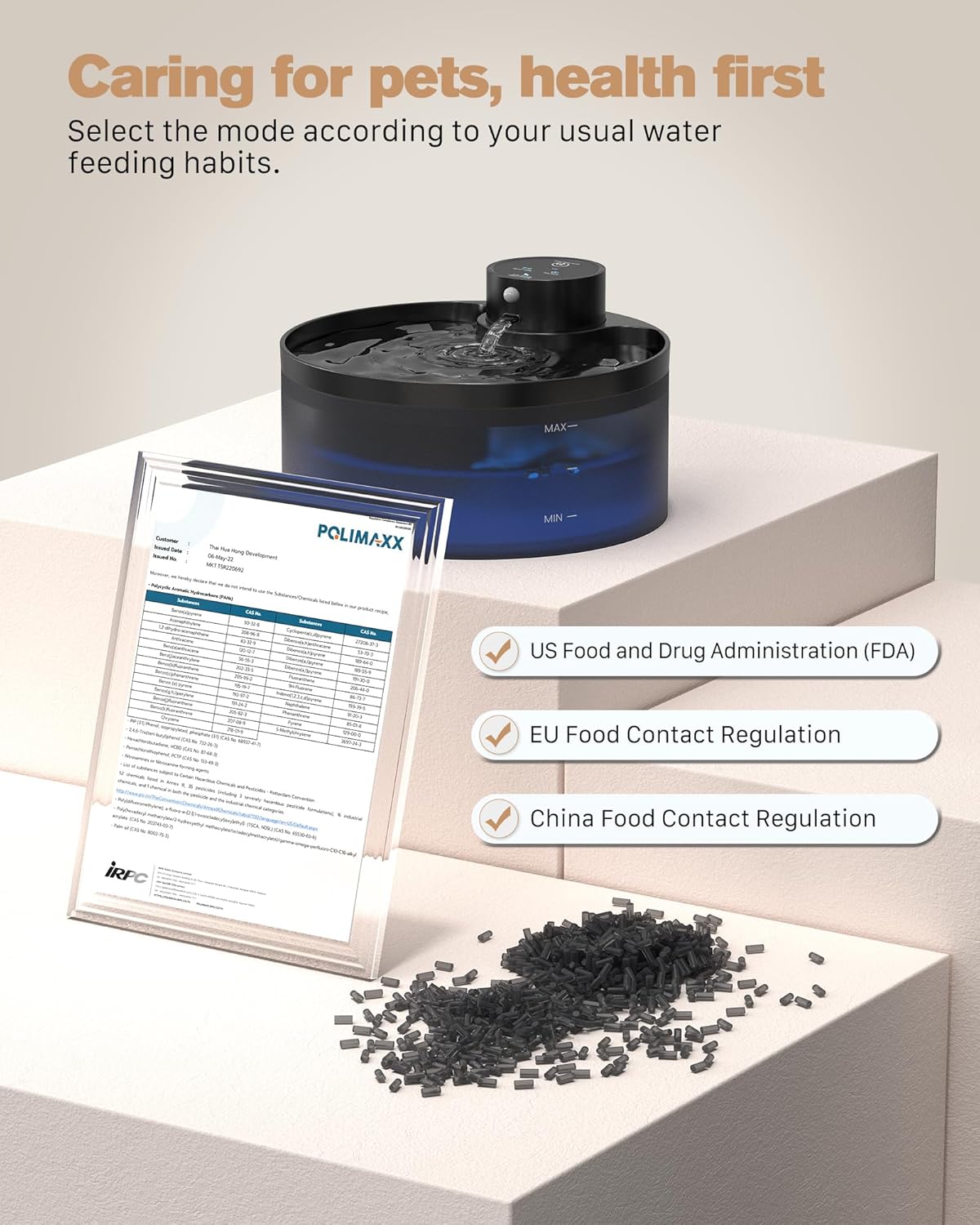 Wireless Cat Water Fountain for Drinking: 108oz/3.2L Cat Fountain Motion - Cordless Pet Water Fountain with Sensor - 4200 mAh Rechargeable Pet Water Dispenser Battery Operated - Black - Comfort Style