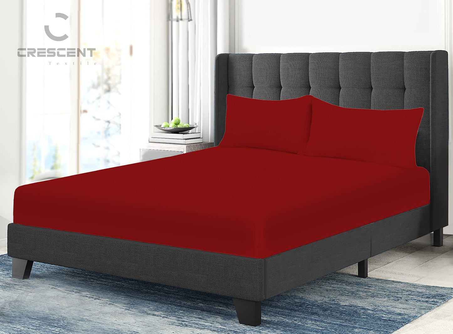 200 Thread Count Hotel Quality Bedding 100% Pure Egyptian Cotton Fitted Sheet - Stretches Up To 25cm Deep