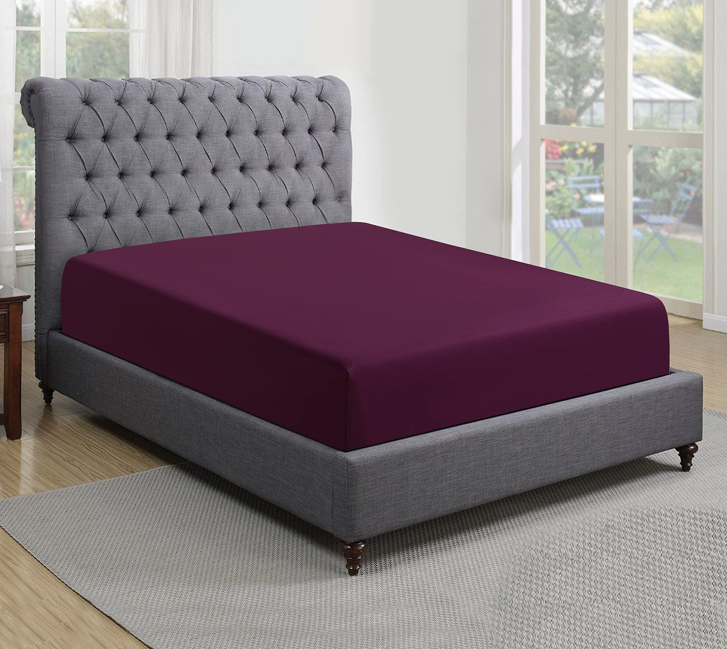200 Thread Count 100% Egyptian Cotton Fitted Sheet (King, White)