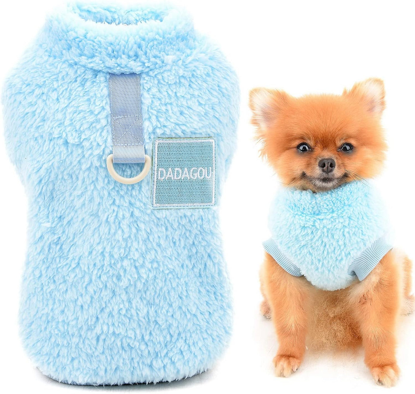 SMALLLEE_LUCKY_STORE Pet Sherpa Fleece Jumper Vest Sweaters Turtleneck Pullover with D-ring Soft Sweatshirt for Small Dogs Cat Puppy Boy Girl Yorkie Chihuahua Warm Fall Winter Clothes,Pink,S - Comfort Style