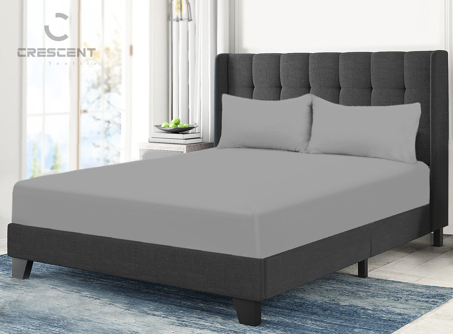 200 Thread Count Hotel Quality Bedding 100% Pure Egyptian Cotton Fitted Sheet - Stretches Up To 25cm Deep
