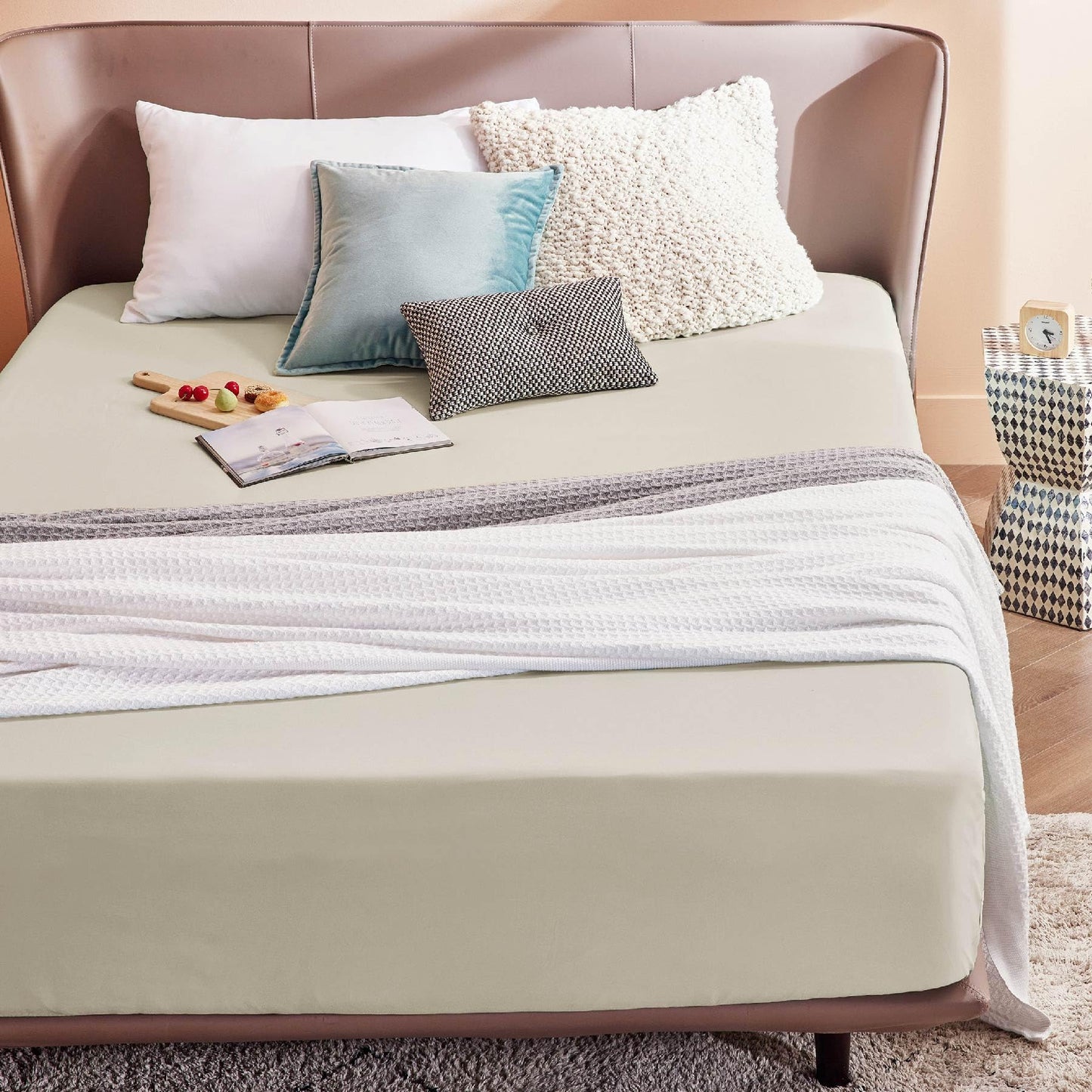 Fitted Sheet Deep - Bed Sheets Extra Deep Pocket 16 inch (40 cm) made of Soft Brushed Microfiber